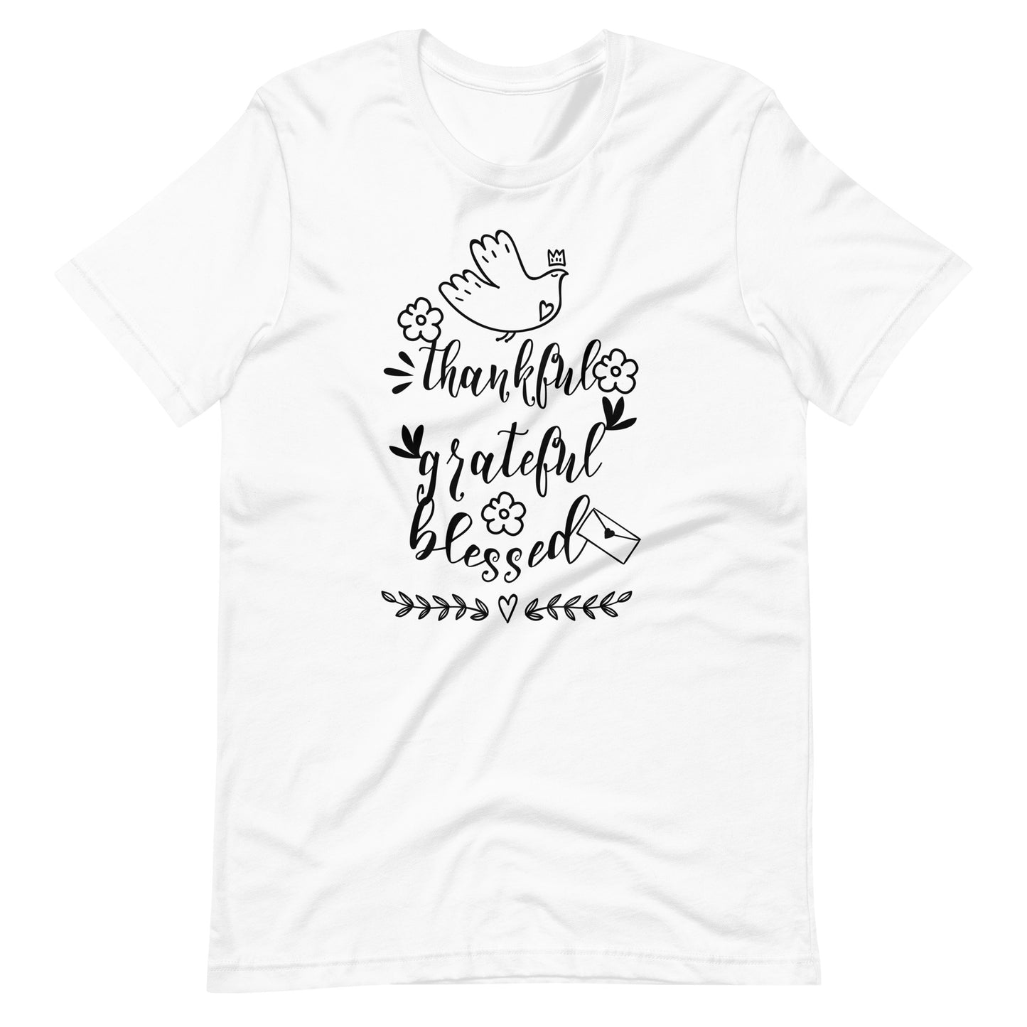 Printagon - Thankful Grateful Blessed - White / XS