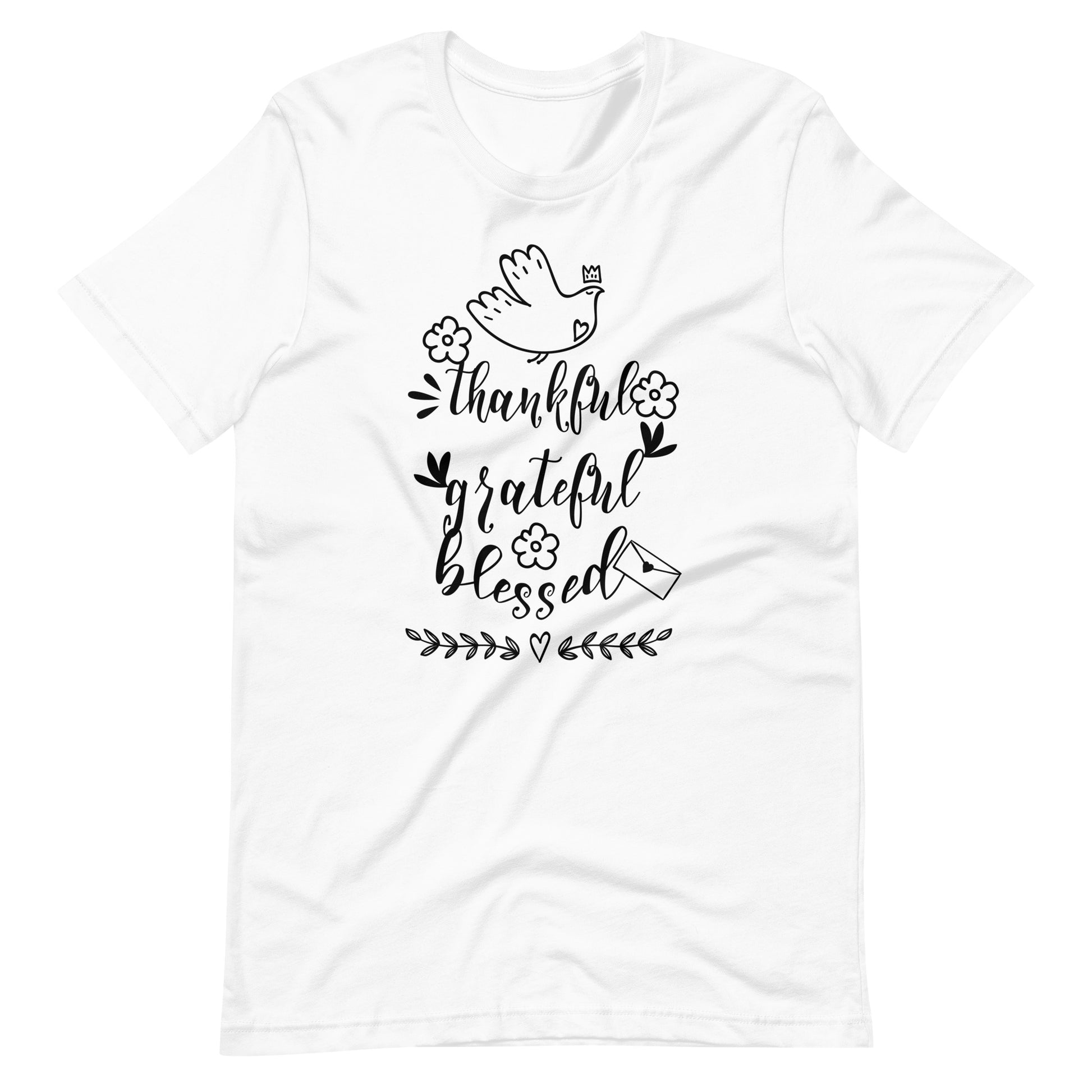 Printagon - Thankful Grateful Blessed - White / XS