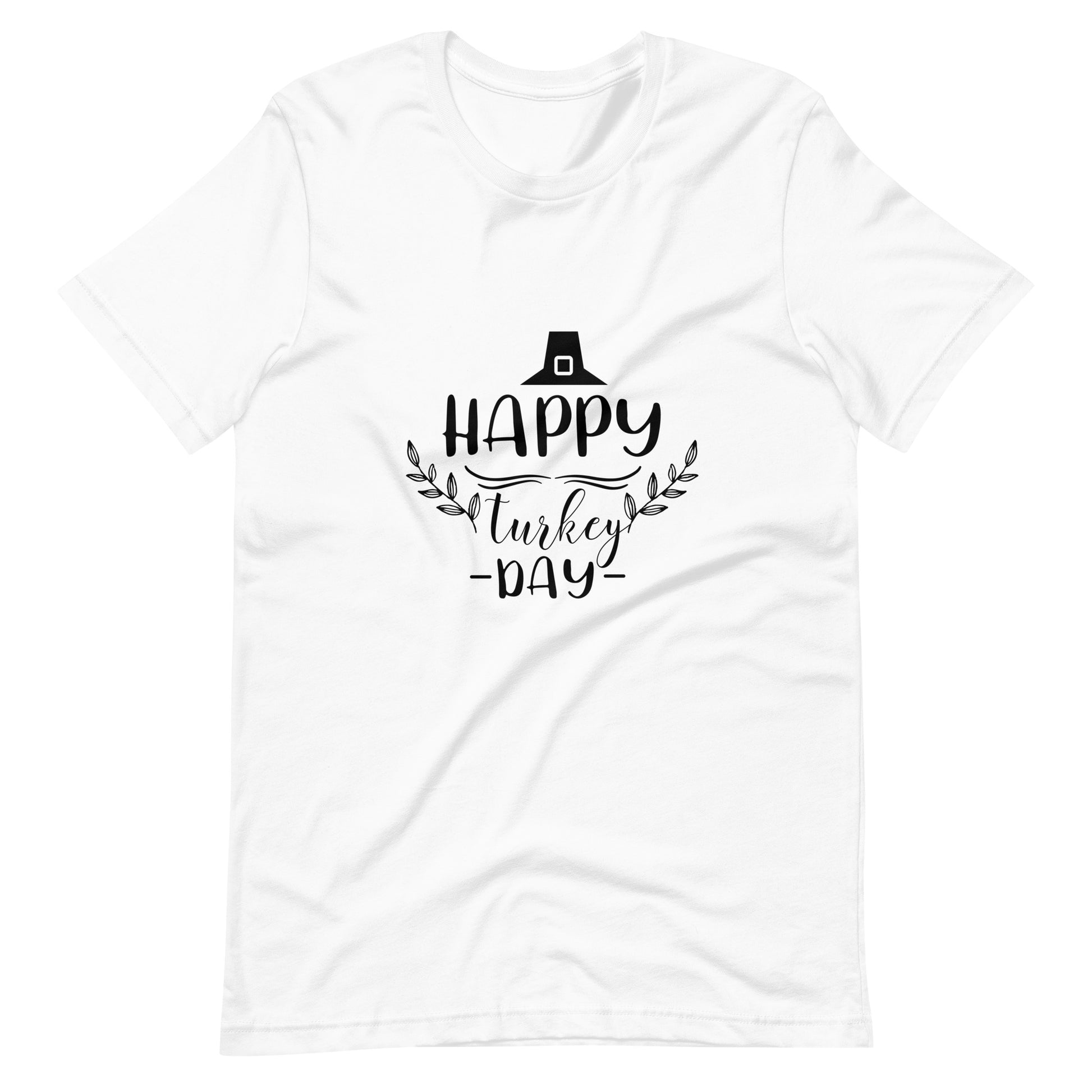 Printagon - Happy Turkey Day - Unisex T-shirt - White / XS