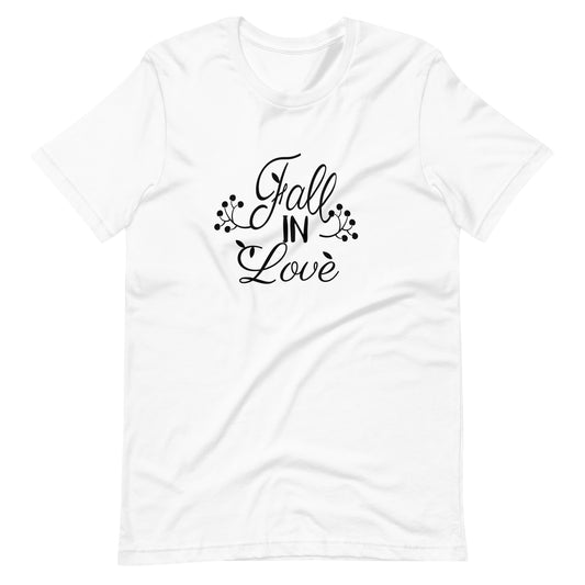 Printagon - Fall In Love - Unisex T-shirt - White / XS