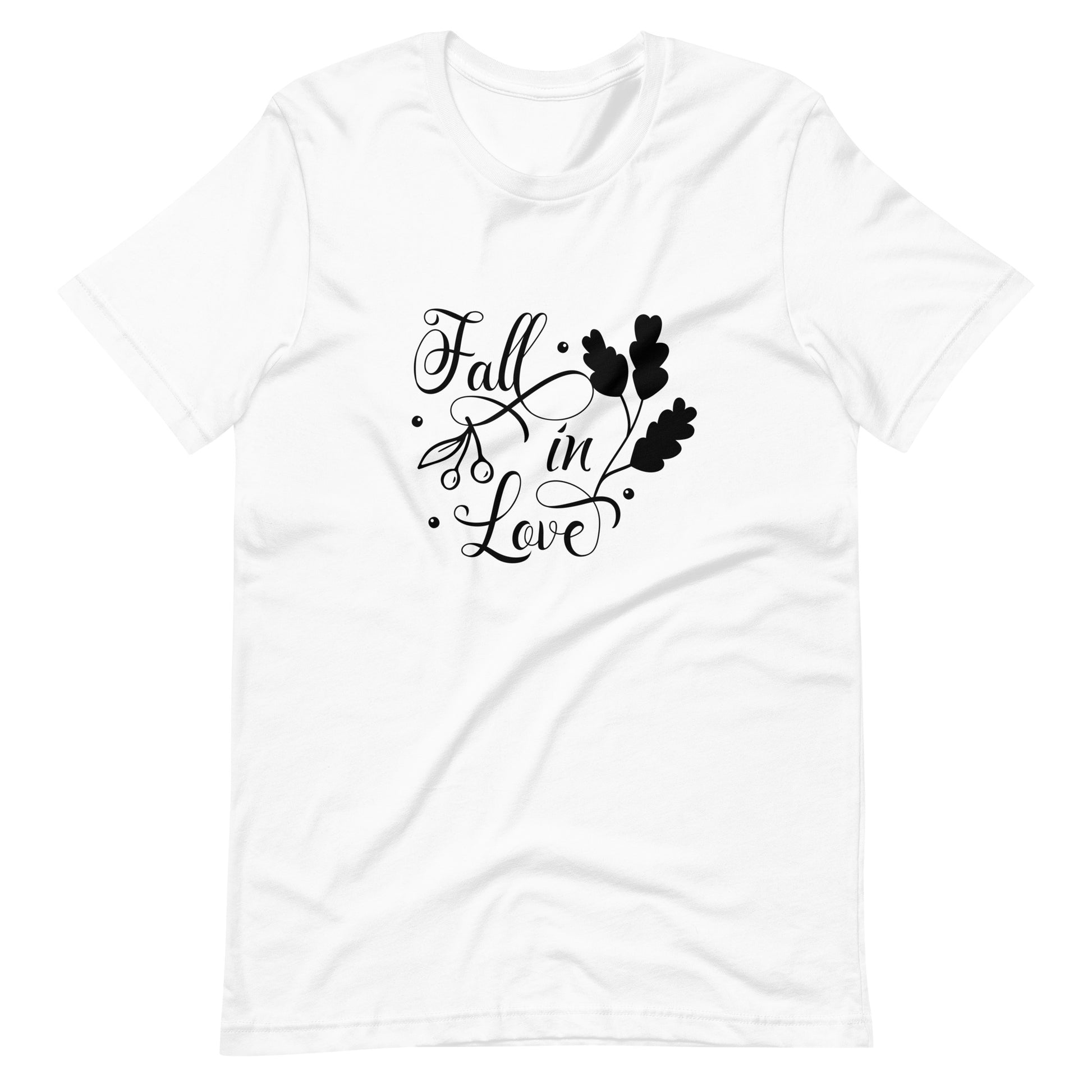 Printagon - Fall In Love 002 - Unisex T-shirt - White / XS