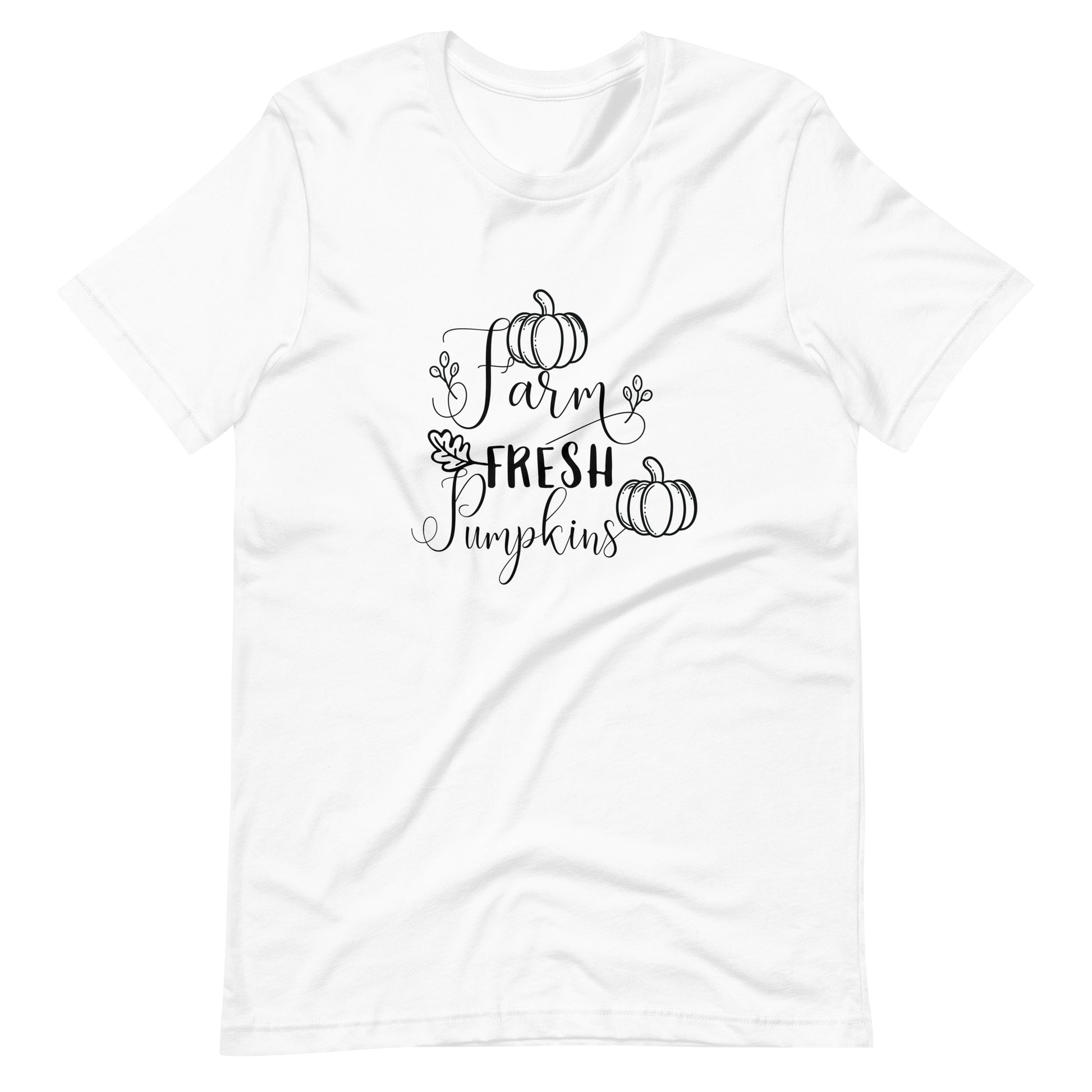 Printagon - Farm Fresh Pumpkin 002 - Unisex T-shirt - White / XS