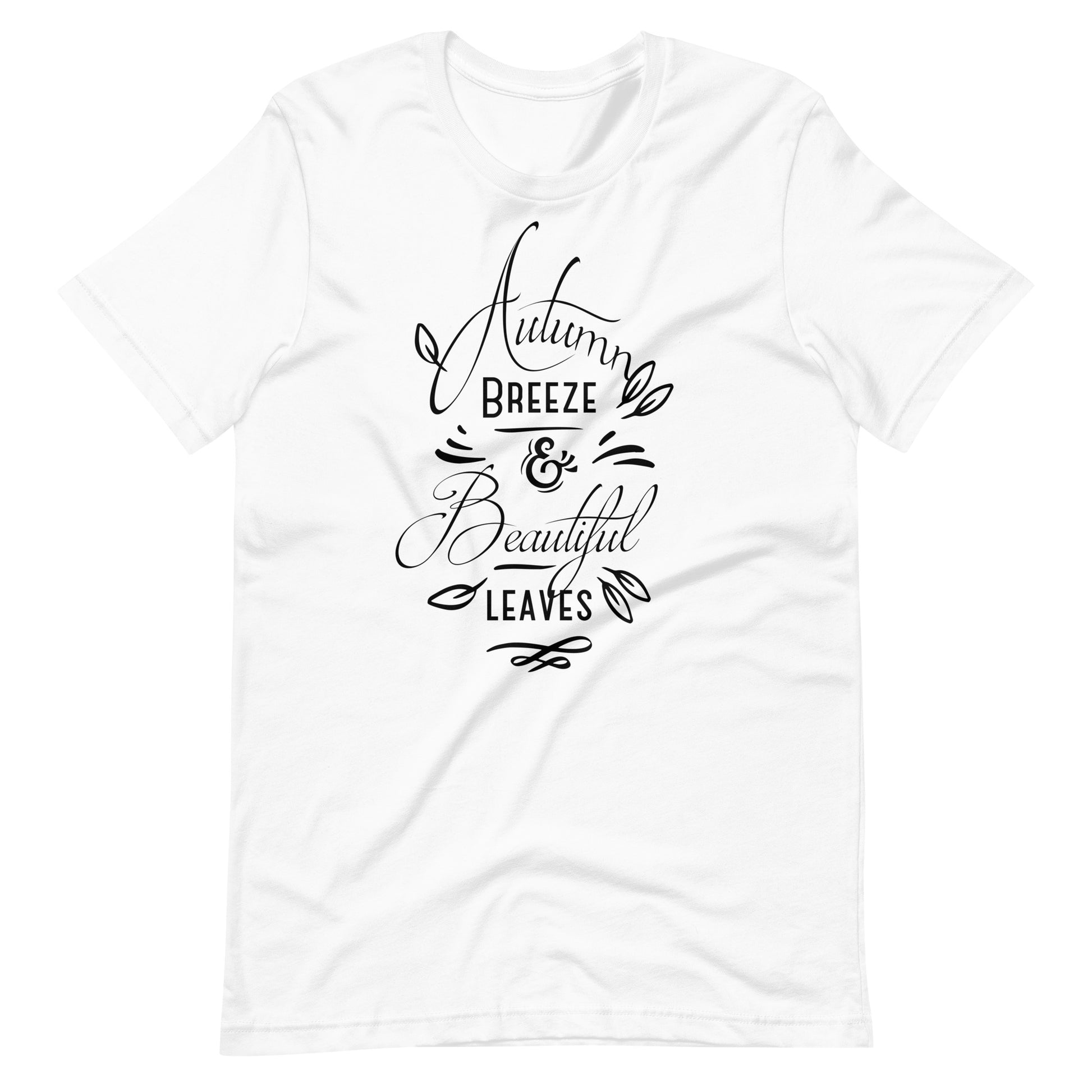 Printagon - Autumn Breeze & Beautiful Leaves - Unisex T-shirt - White / XS