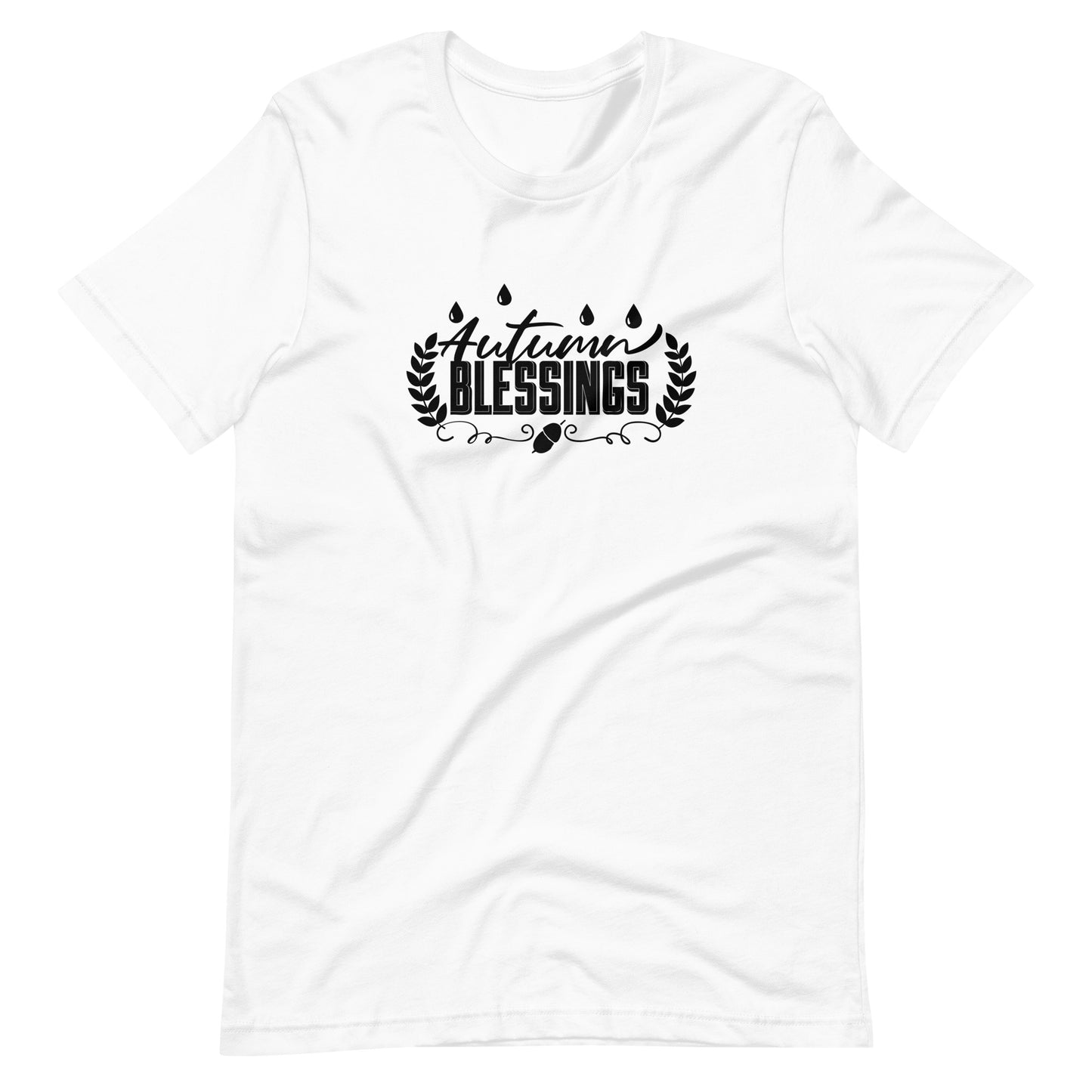 Printagon - Autumn Blessings 003 - Unisex T-shirt - White / XS