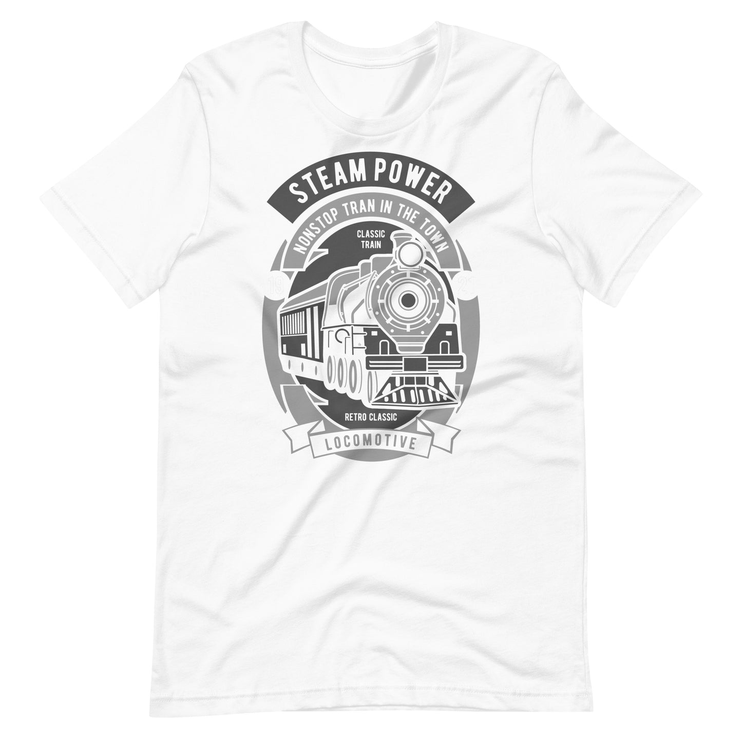 Steam Power Nonstop Train In The Town - T-shirt - White / XS Printagon