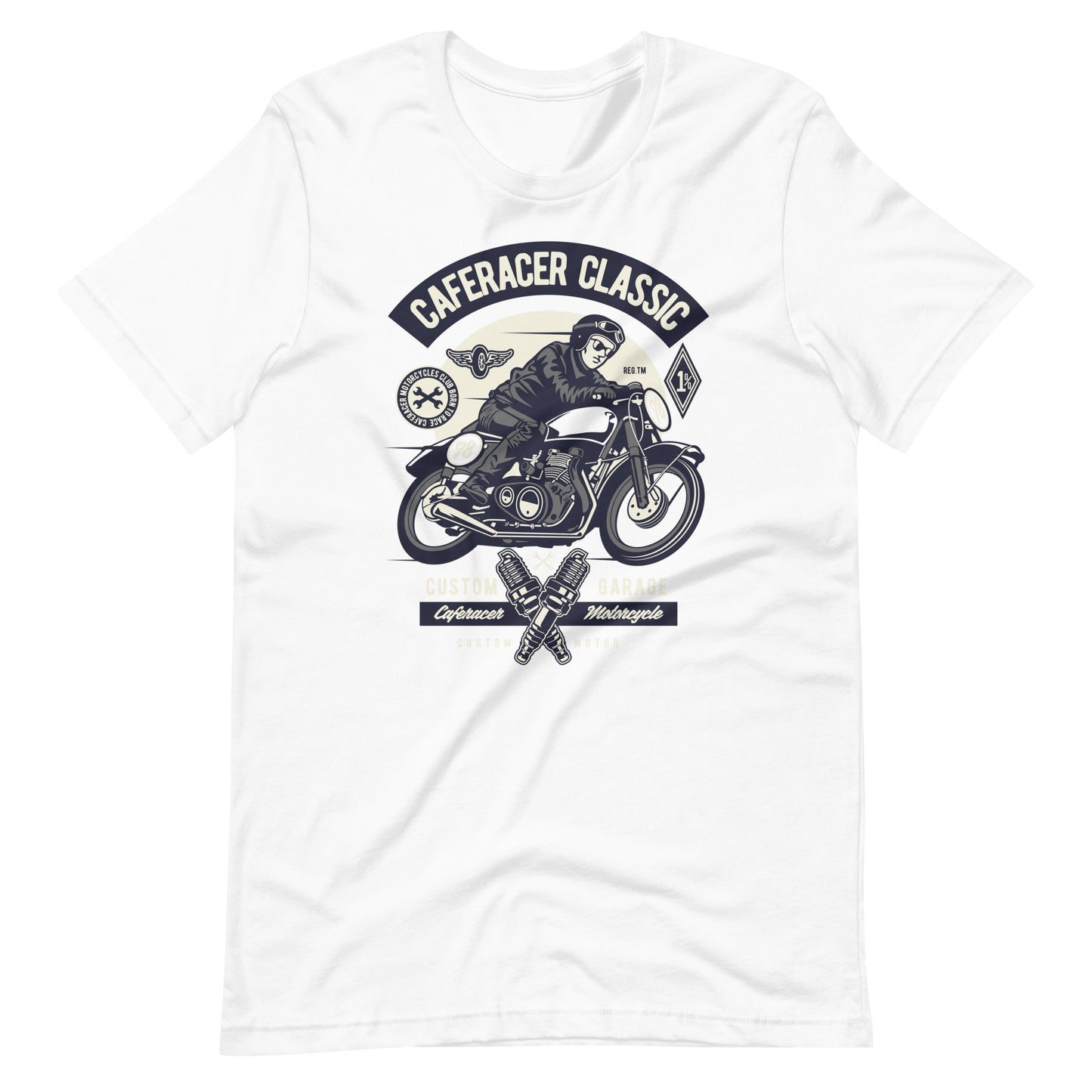 Printagon - Caferacer Classic - T-shirt - White / XS