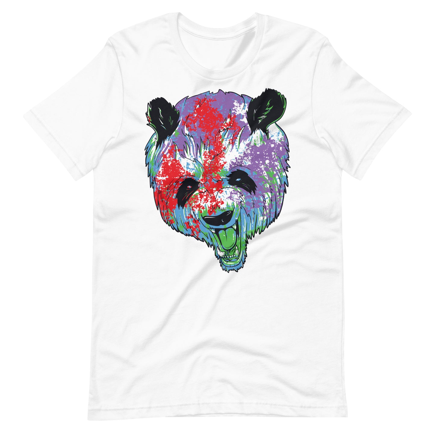 Printagon - Colorful Bear - Unisex T-shirt - White / XS