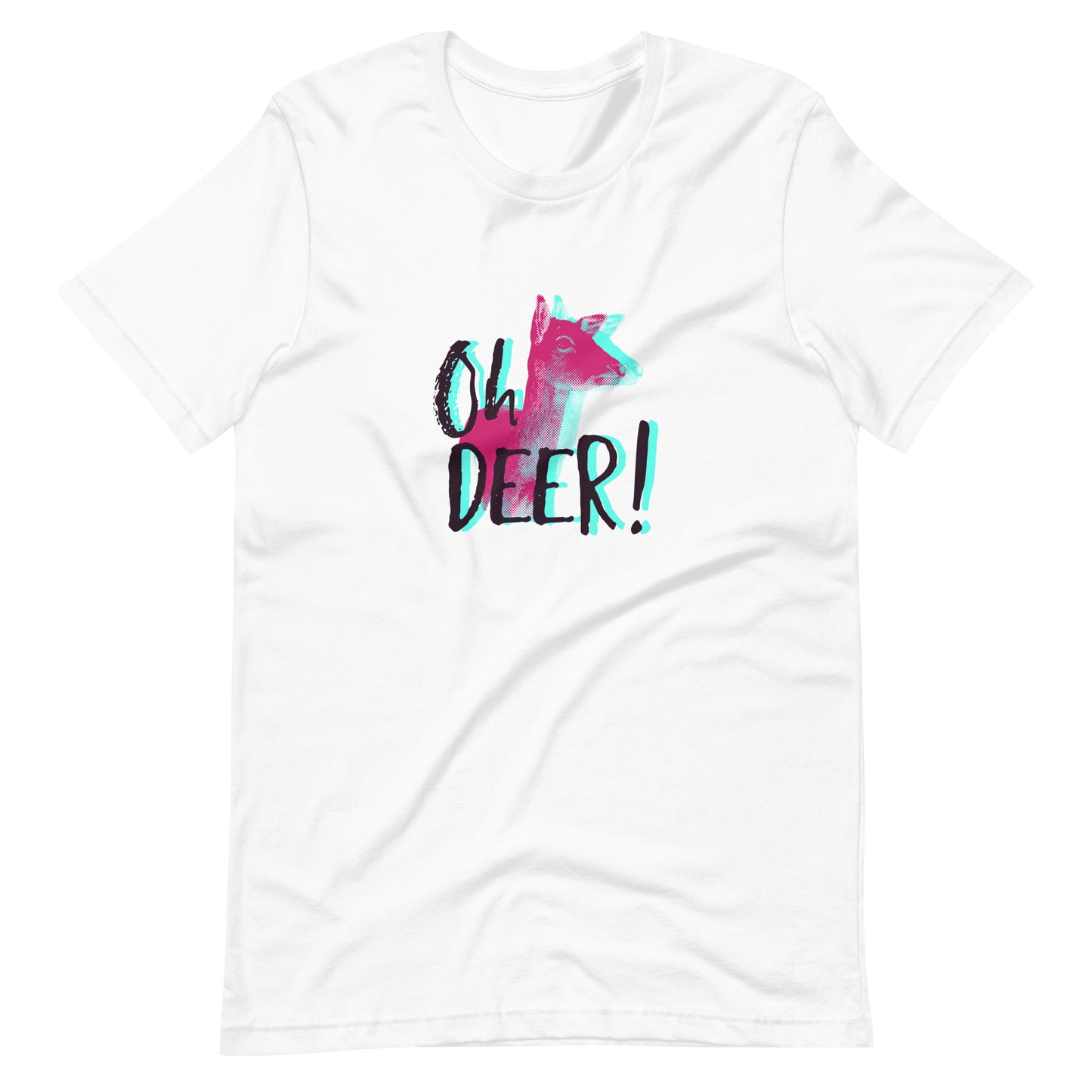 Printagon - Oh Deer - Unisex T-shirt - White / XS