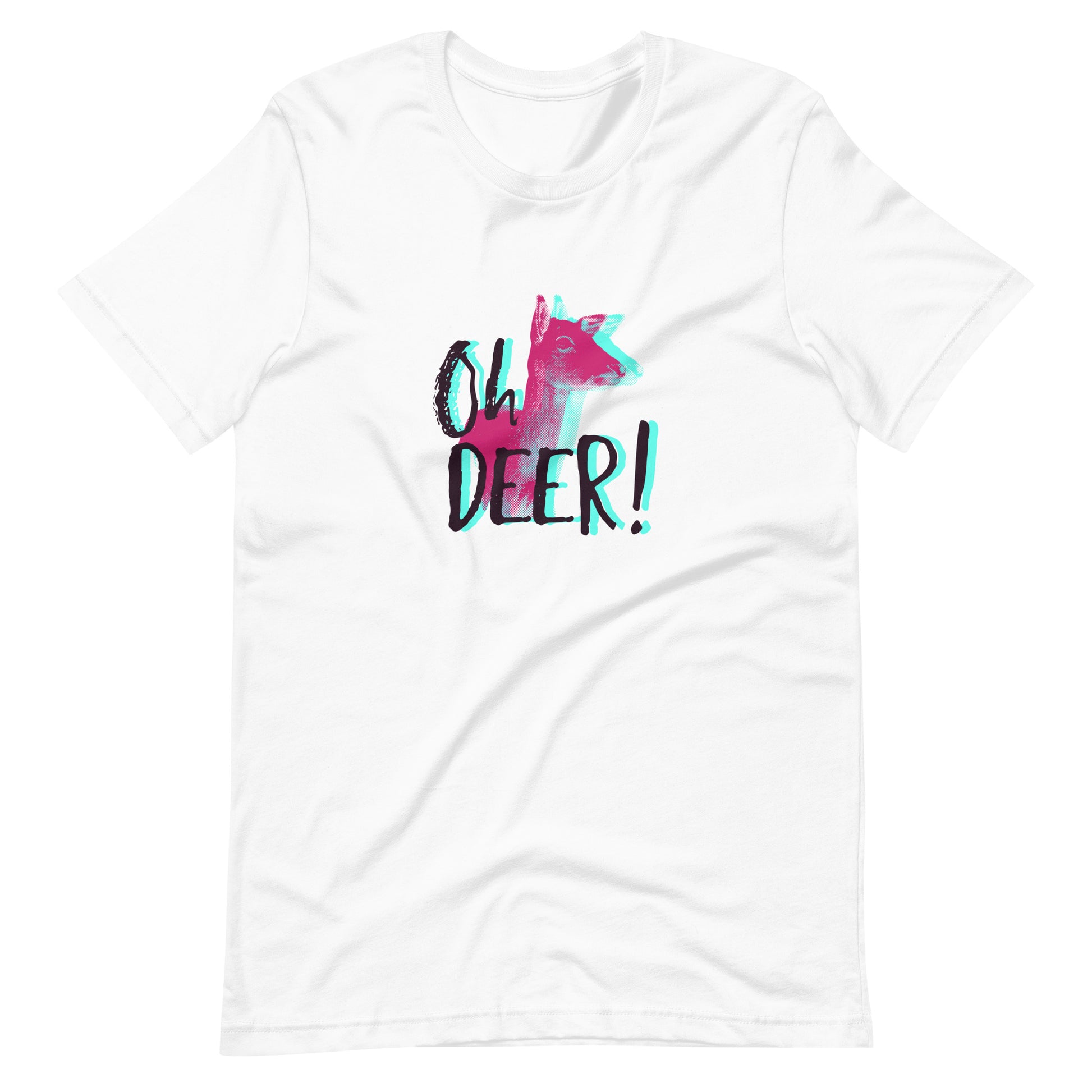 Printagon - Oh Deer - Unisex T-shirt - White / XS