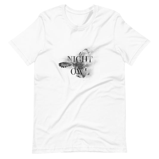 Printagon - Night Owl - Unisex T-shirt - White / XS