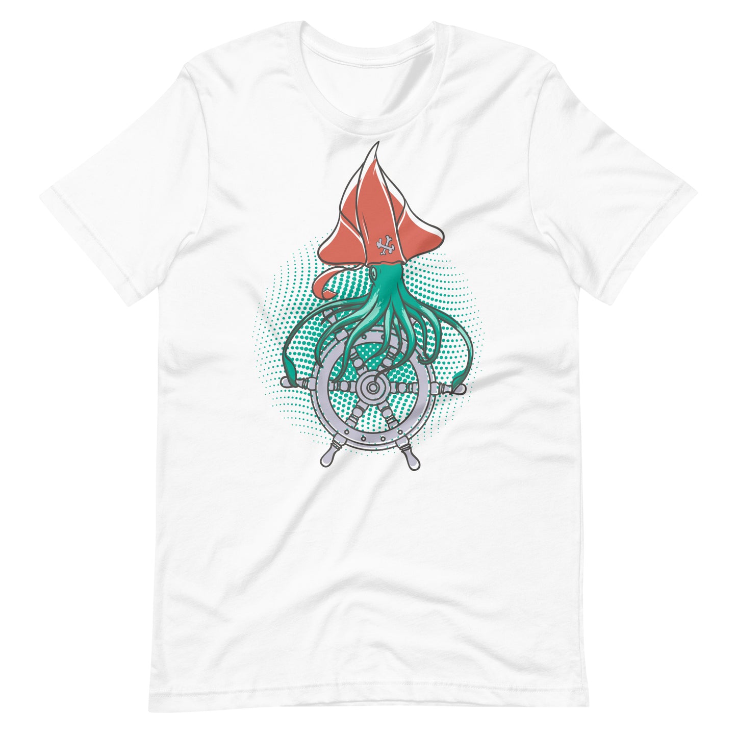 Printagon - Squid Pirate - Unisex T-shirt - White / XS