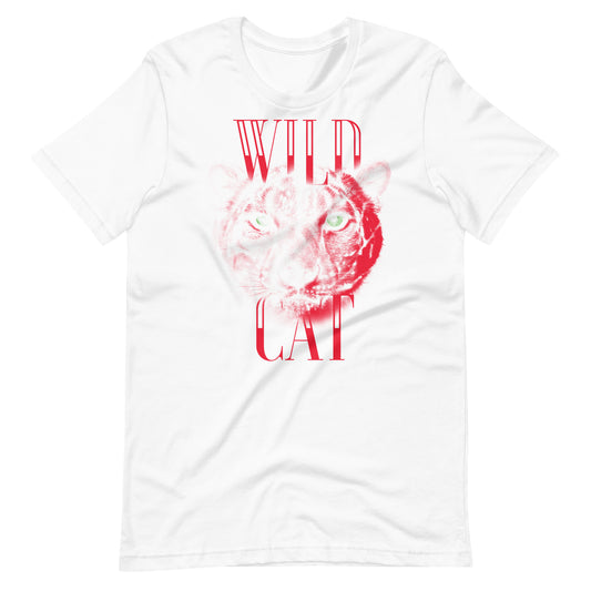 Printagon - Wild Cat - Unisex T-shirt - White / XS