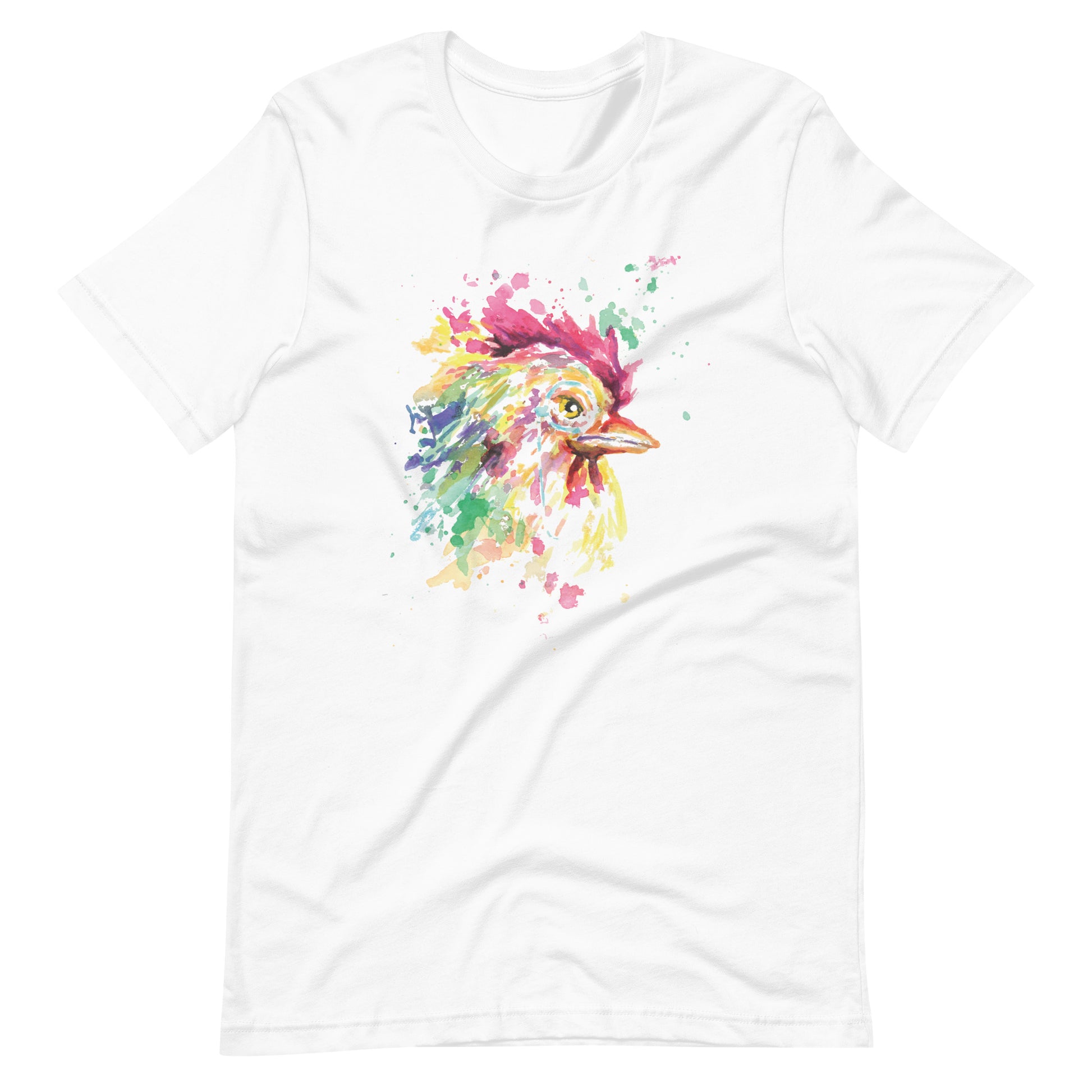 Printagon - Colorful Chicken - T-shirt - White / XS