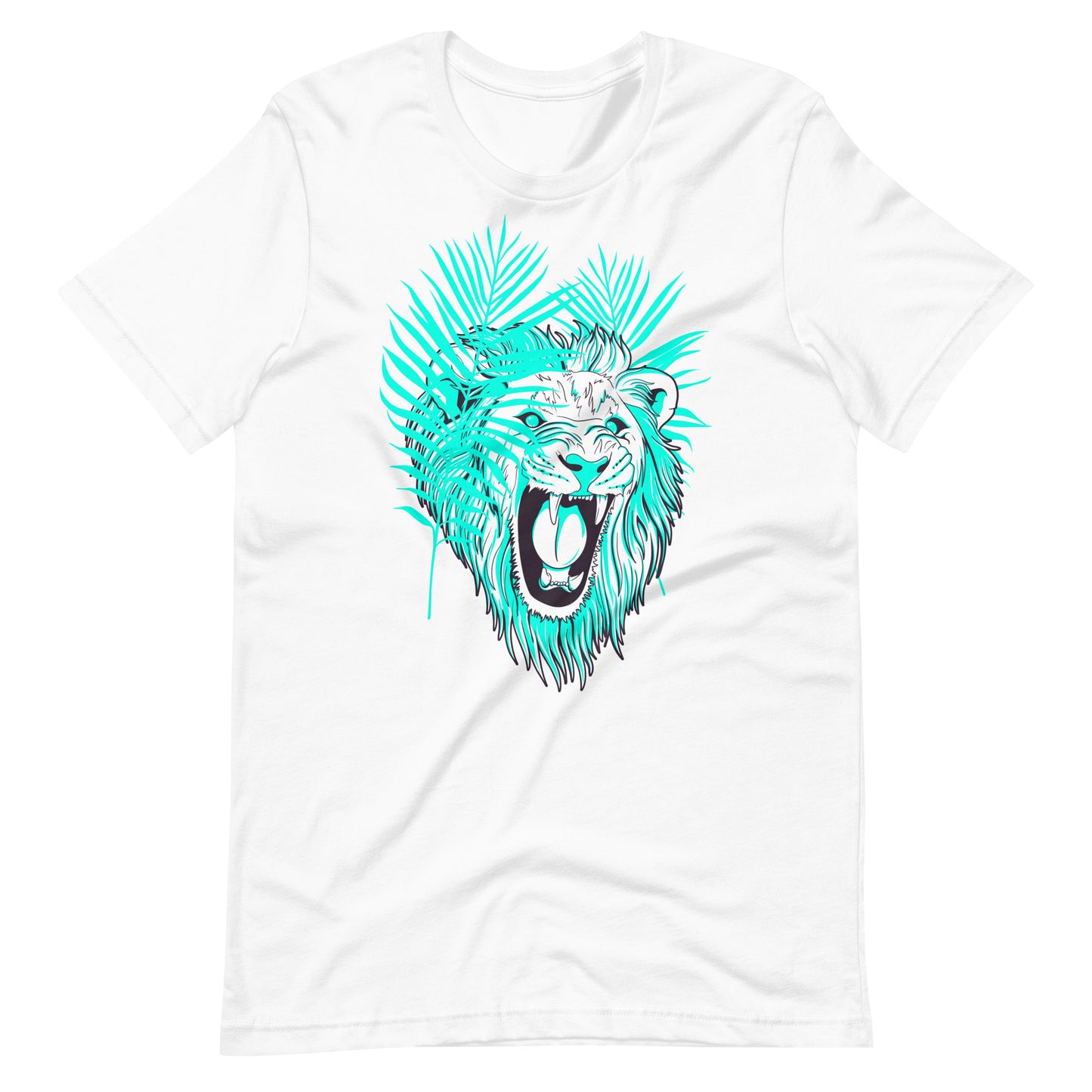 Printagon - Lion Leaves - T-shirt - White / XS