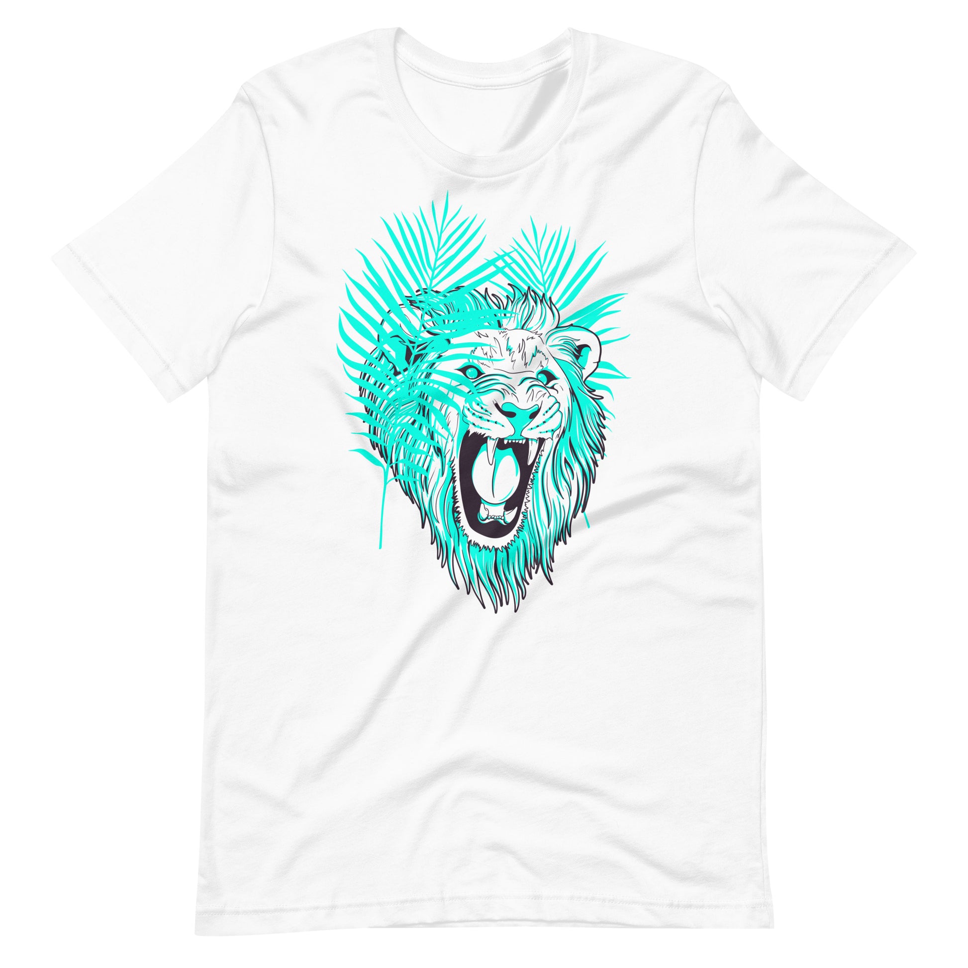 Printagon - Lion Leaves - T-shirt - White / XS