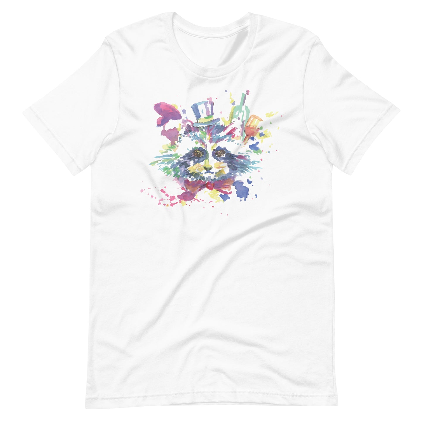 Printagon - Colorful Cat - Unisex T-shirt - White / XS