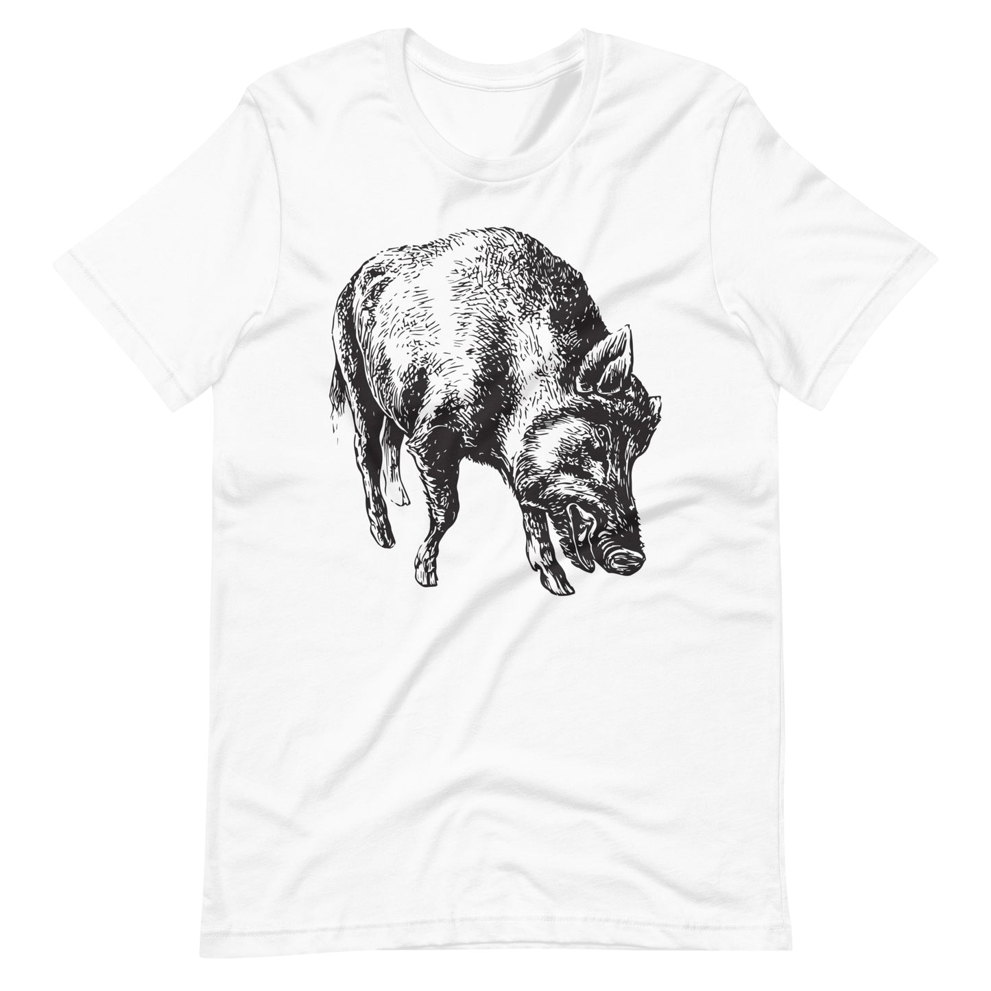 Printagon - Wild Boar - Unisex T-shirt - White / XS