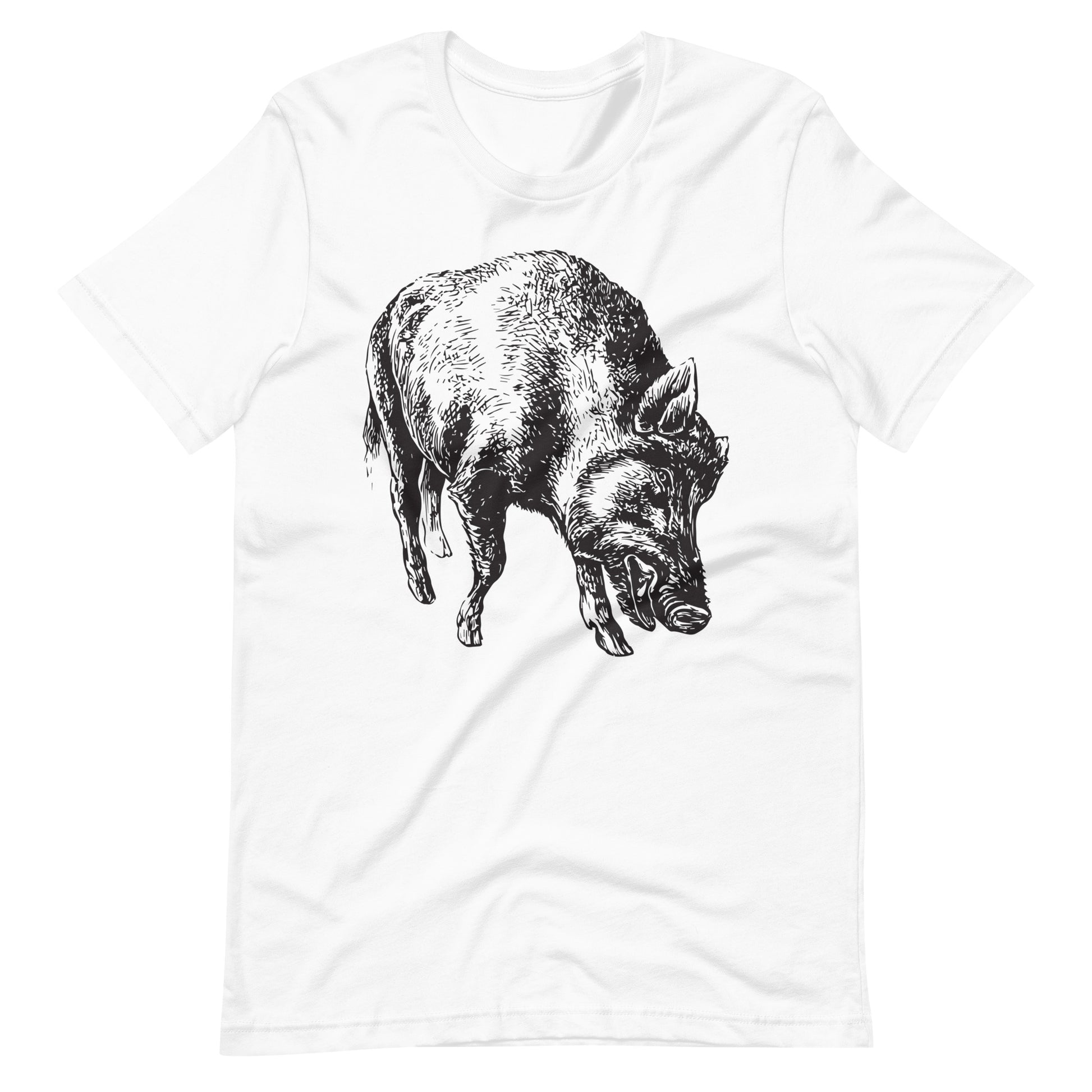 Printagon - Wild Boar - Unisex T-shirt - White / XS