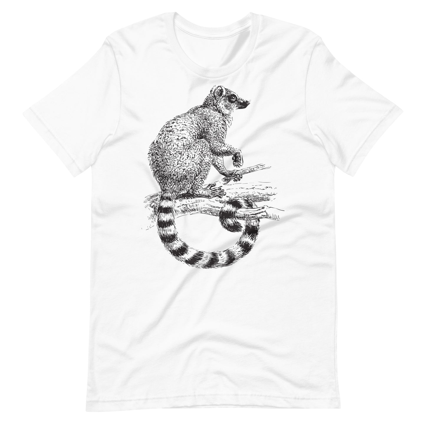 Printagon - Raccoon - Unisex T-shirt - White / XS