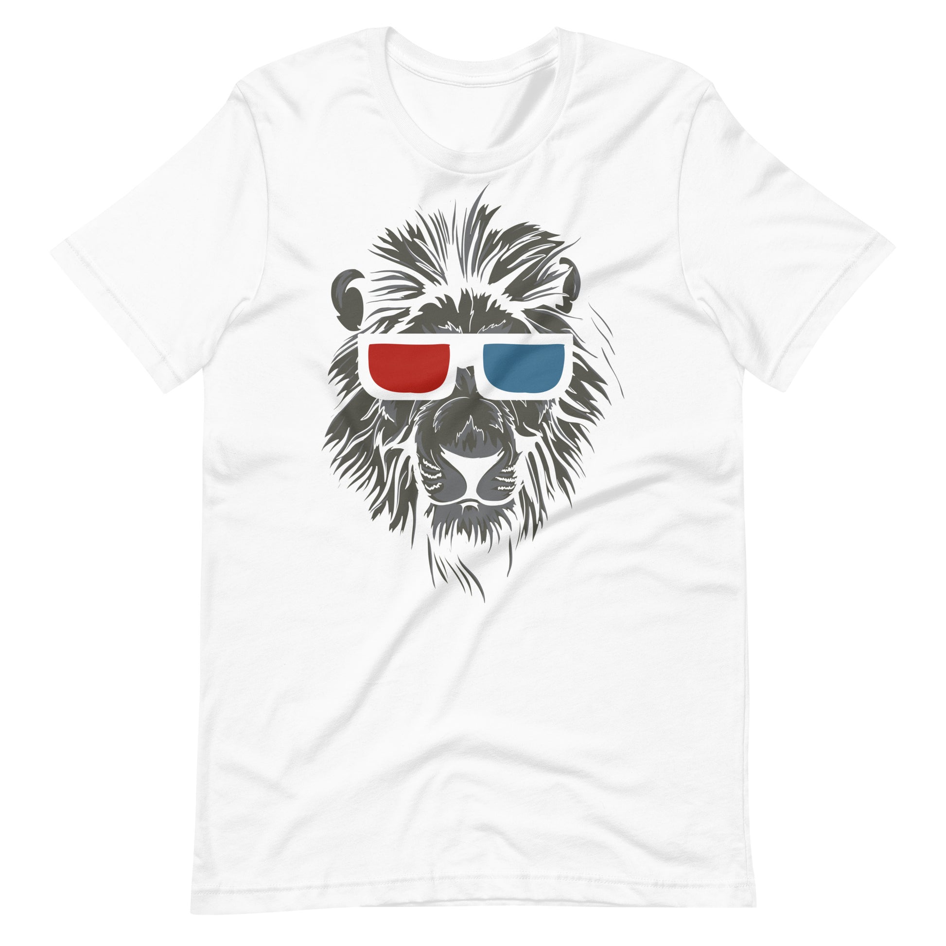 Printagon - Red and Blue Shades Tiger - Unisex T-shirt - White / XS