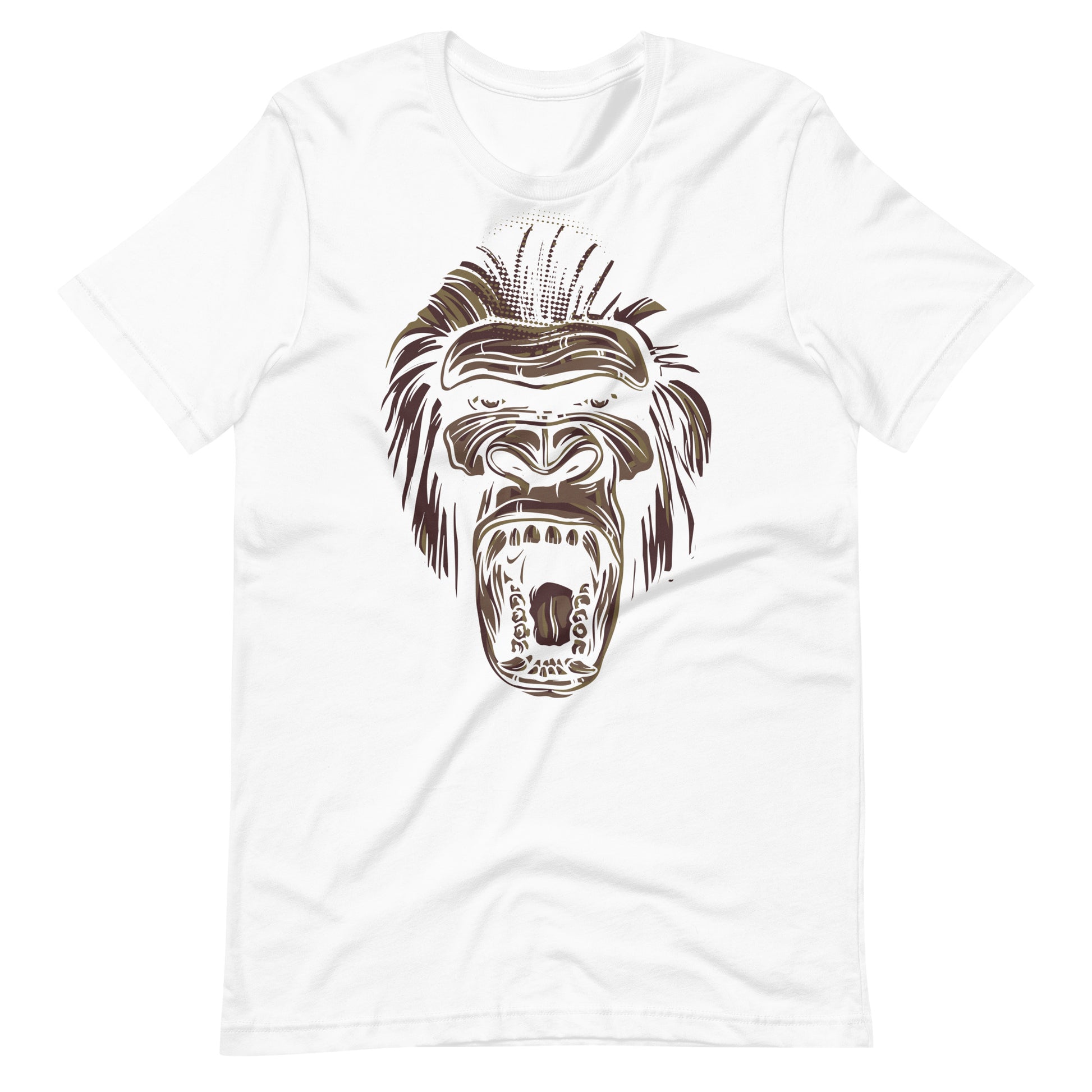 Printagon - Chimp Screaming - Unisex T-shirt - White / XS