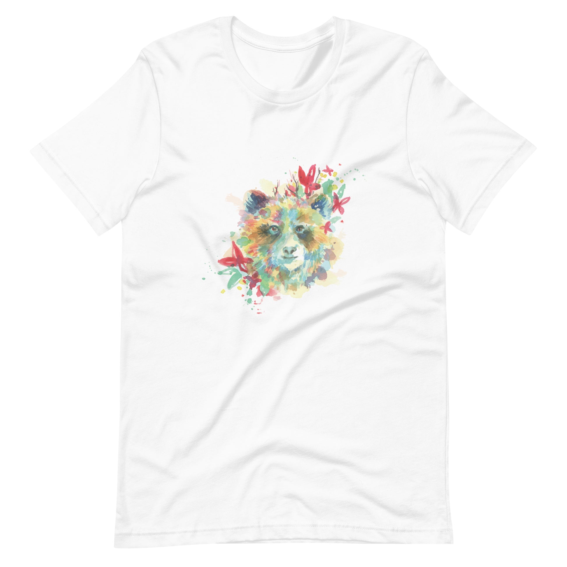 Printagon - Colorful Fox - Unisex T-shirt - White / XS