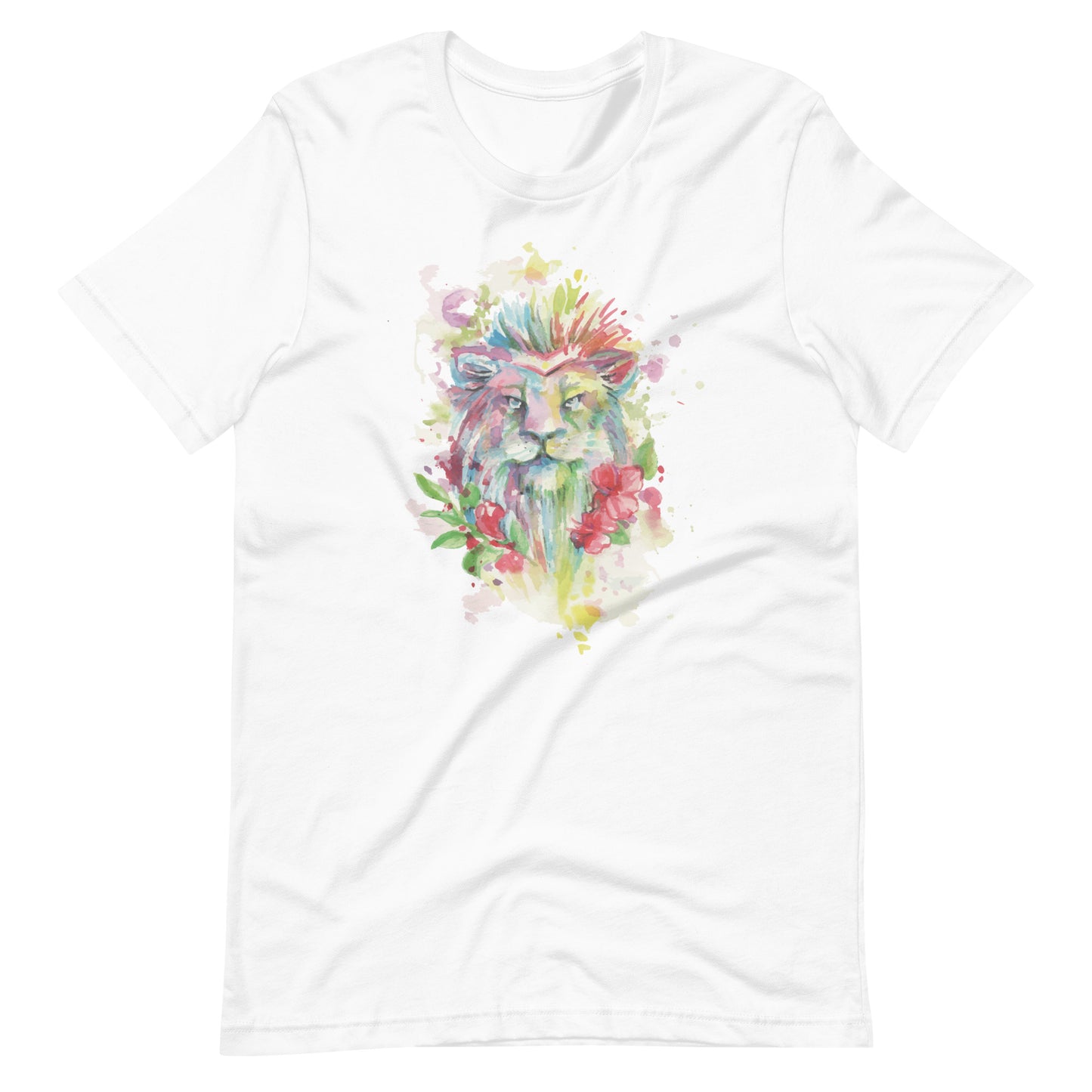 Printagon - Colorful Tiger - Unisex T-shirt - White / XS