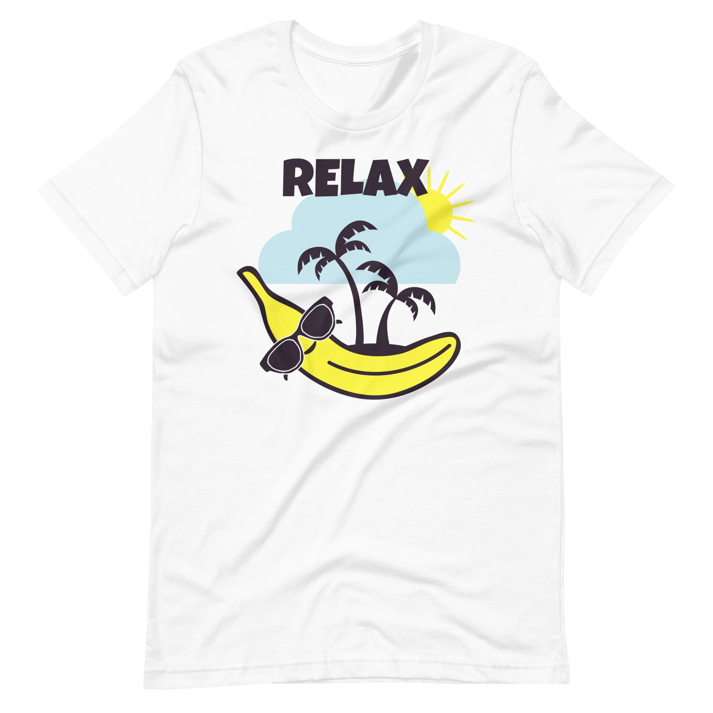 Printagon - Beach Banana Relax - Unisex T-shirt - White / XS