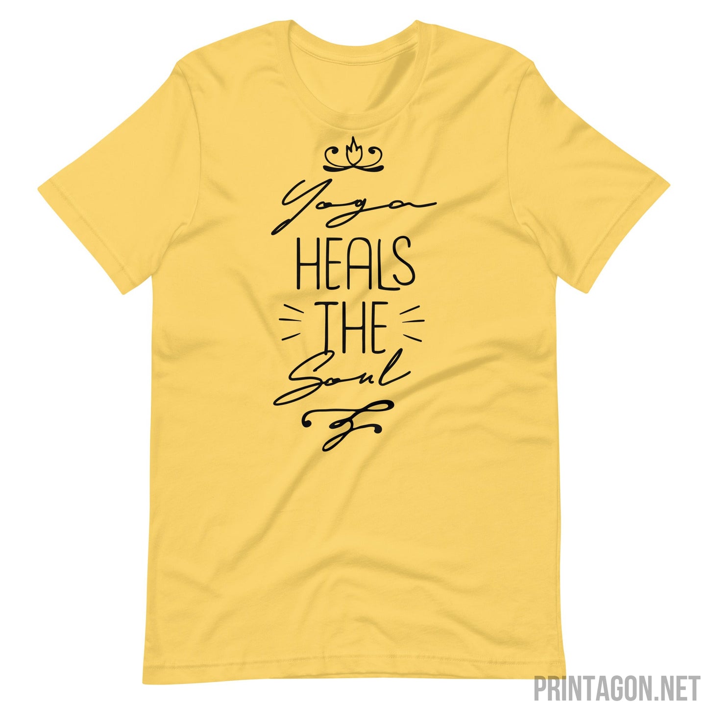 Yoga Heals The Soul - Unisex T-shirt - Yellow / S Printagon