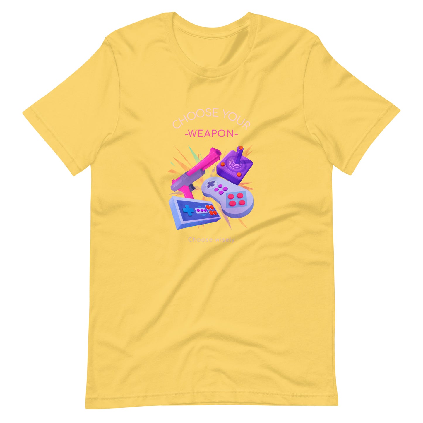 Printagon - Choose Your Weapon - Unisex T-shirt - Yellow / S