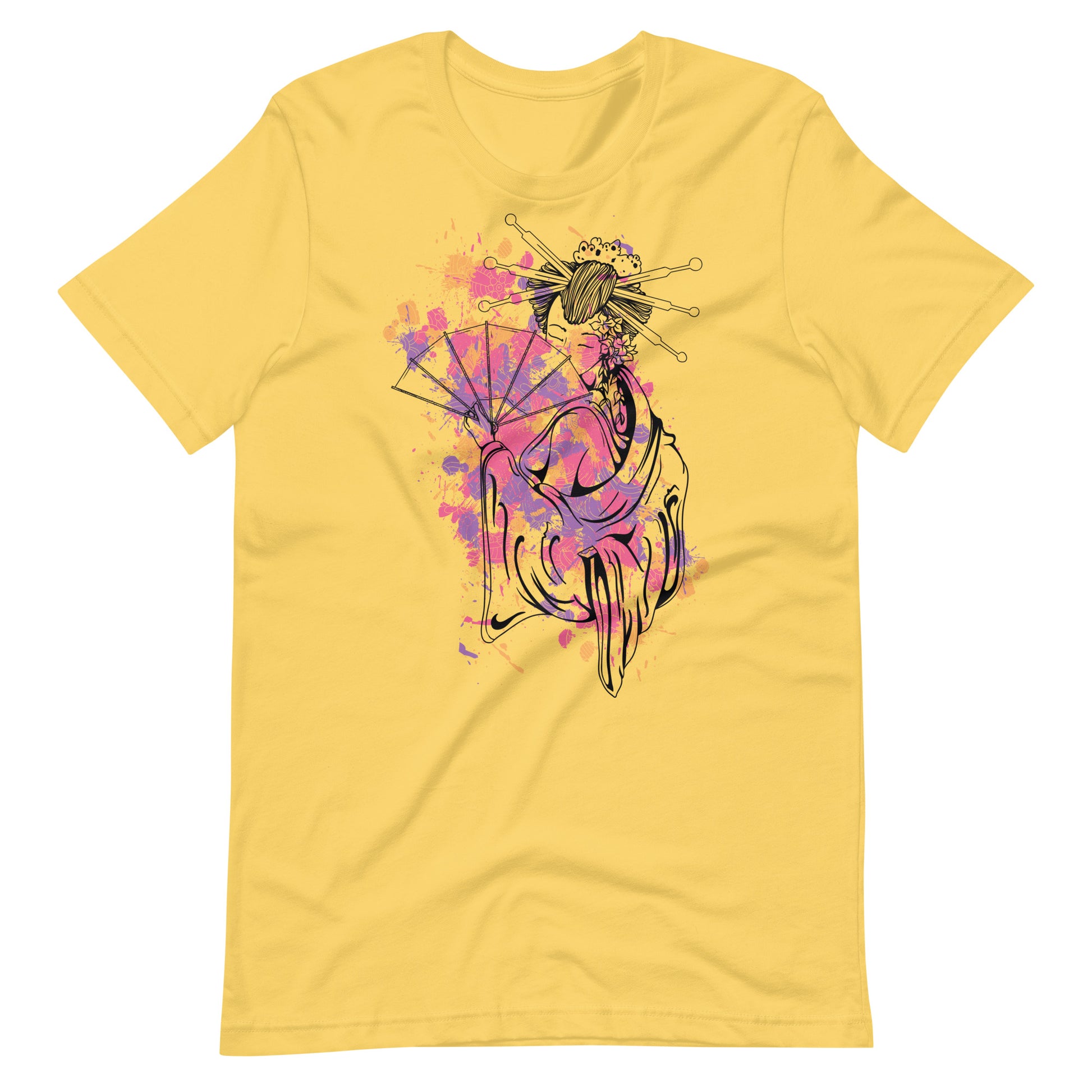 Swest Lady With Fan - Unisex T-shirt - Yellow / S Printagon