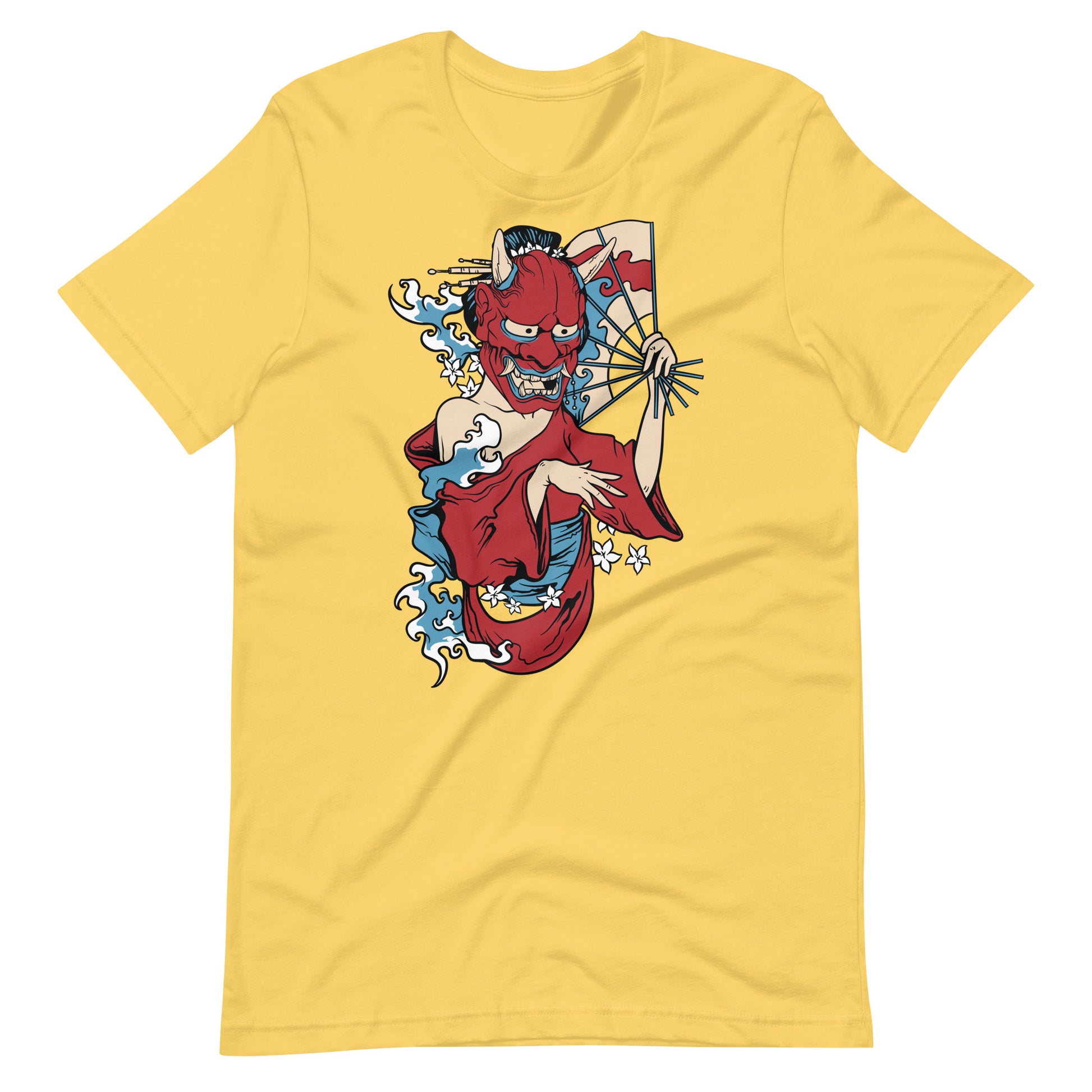 Printagon - Demon Mask Geisha - T-shirt - Yellow / S