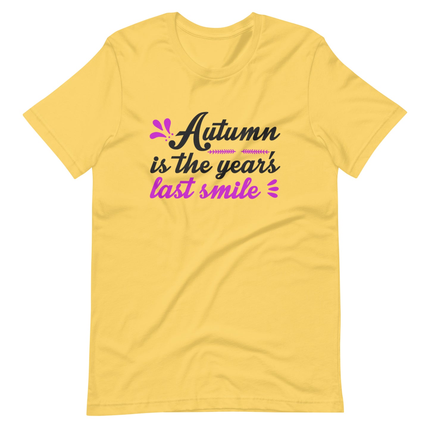 Printagon - Autumn Is The Year's Last Smile - Unisex T-shirt - Yellow / S