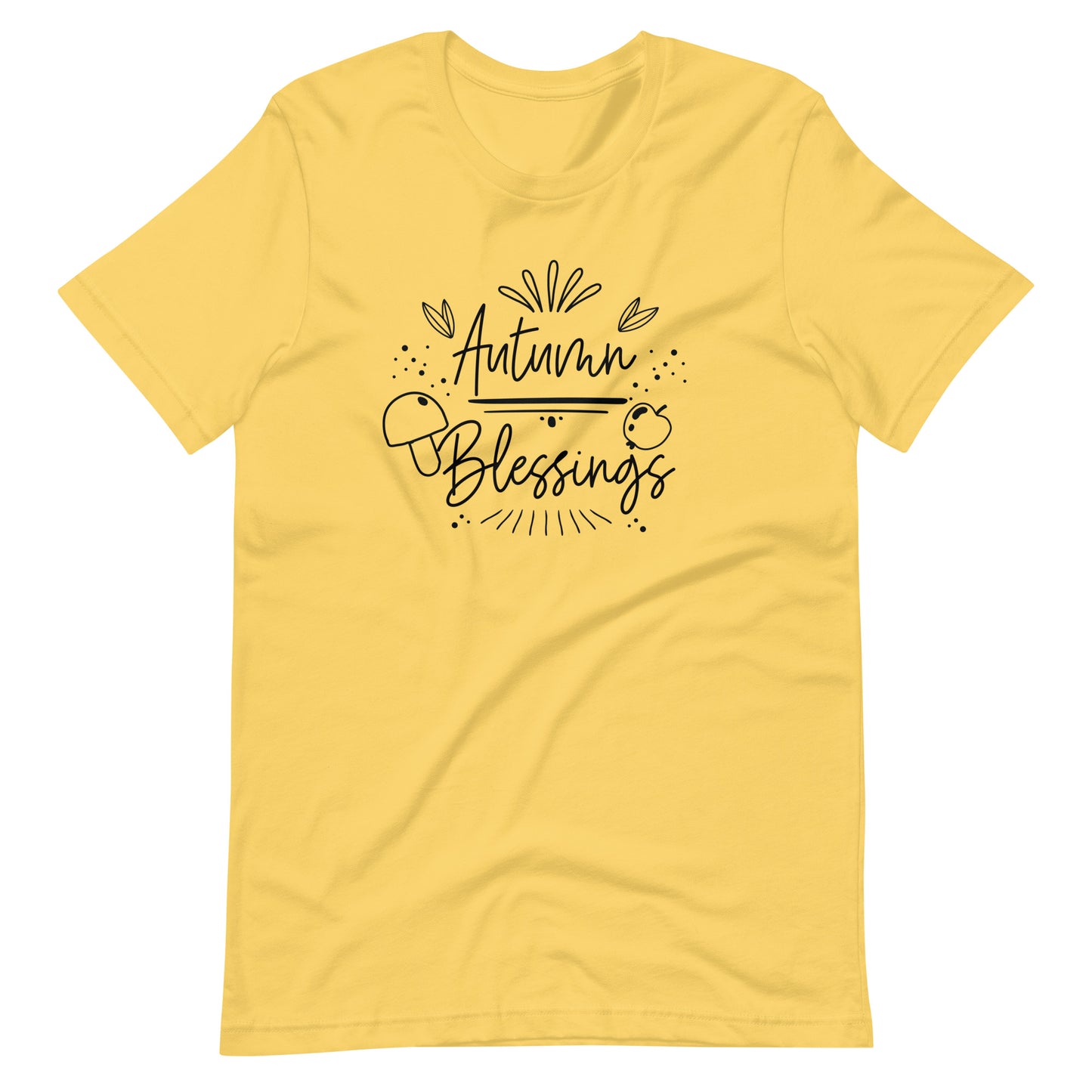 Printagon - Autumn Blessings - Unisex T-shirt - Yellow / S