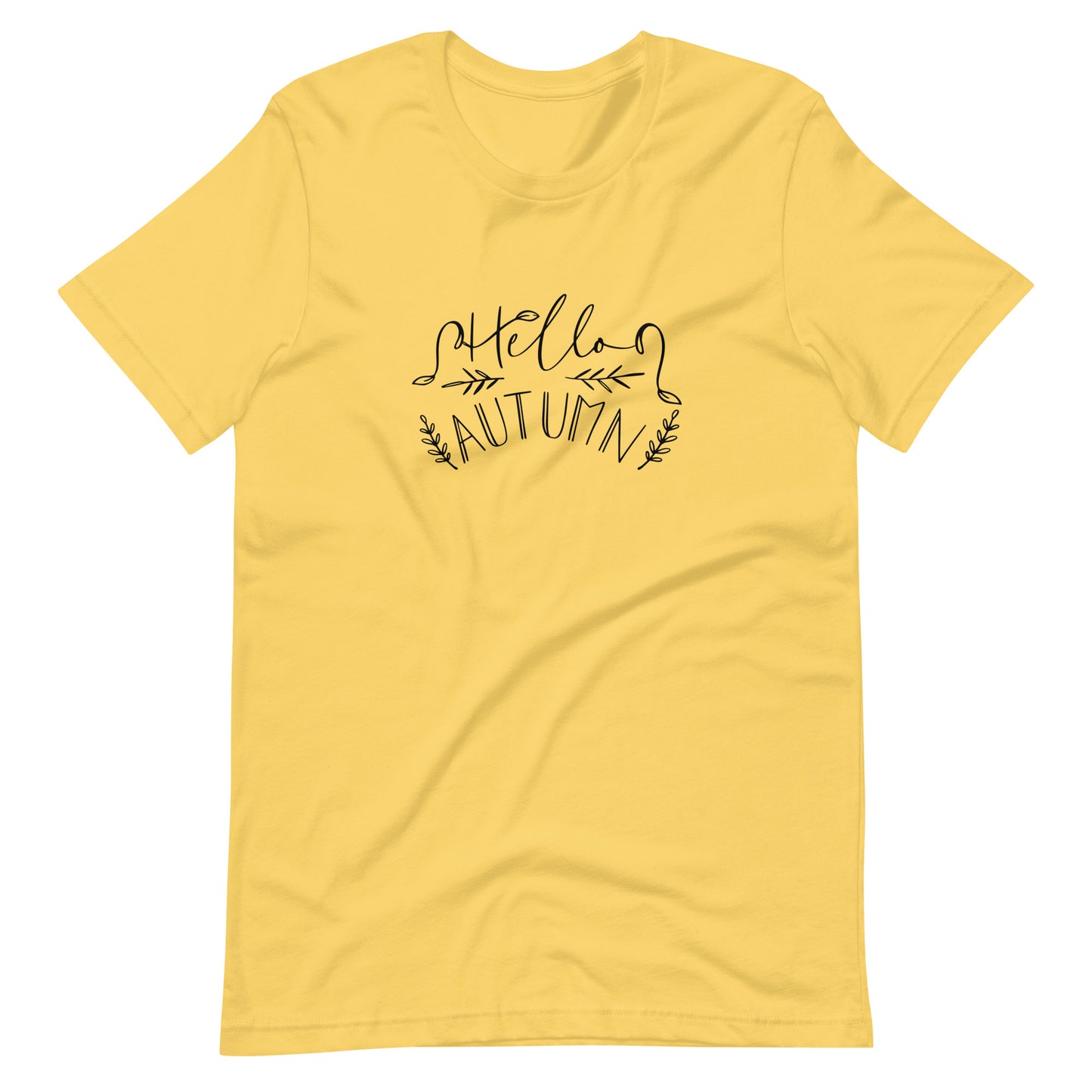 Printagon - Hello Autumn - Unisex T-shirt - Yellow / S