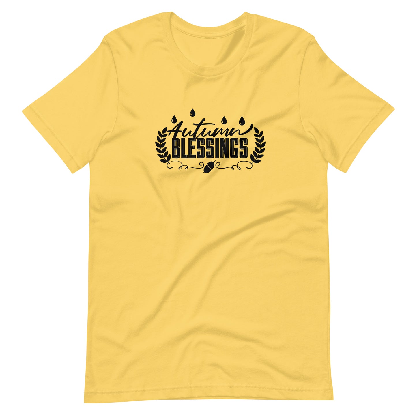 Printagon - Autumn Blessings 003 - Unisex T-shirt - Yellow / S