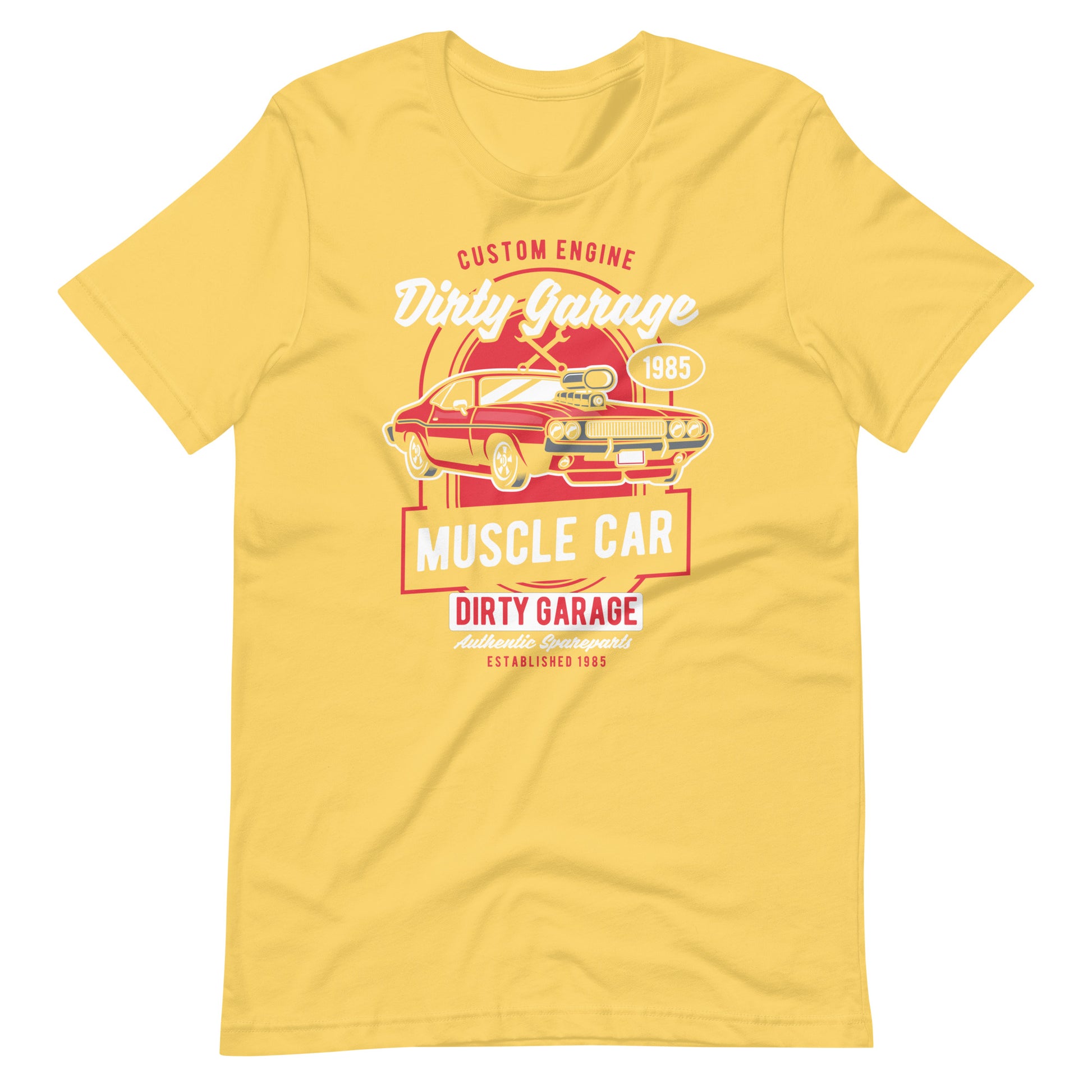 Printagon - Custom Engine Dirty Garage - T-shirt - Yellow / S