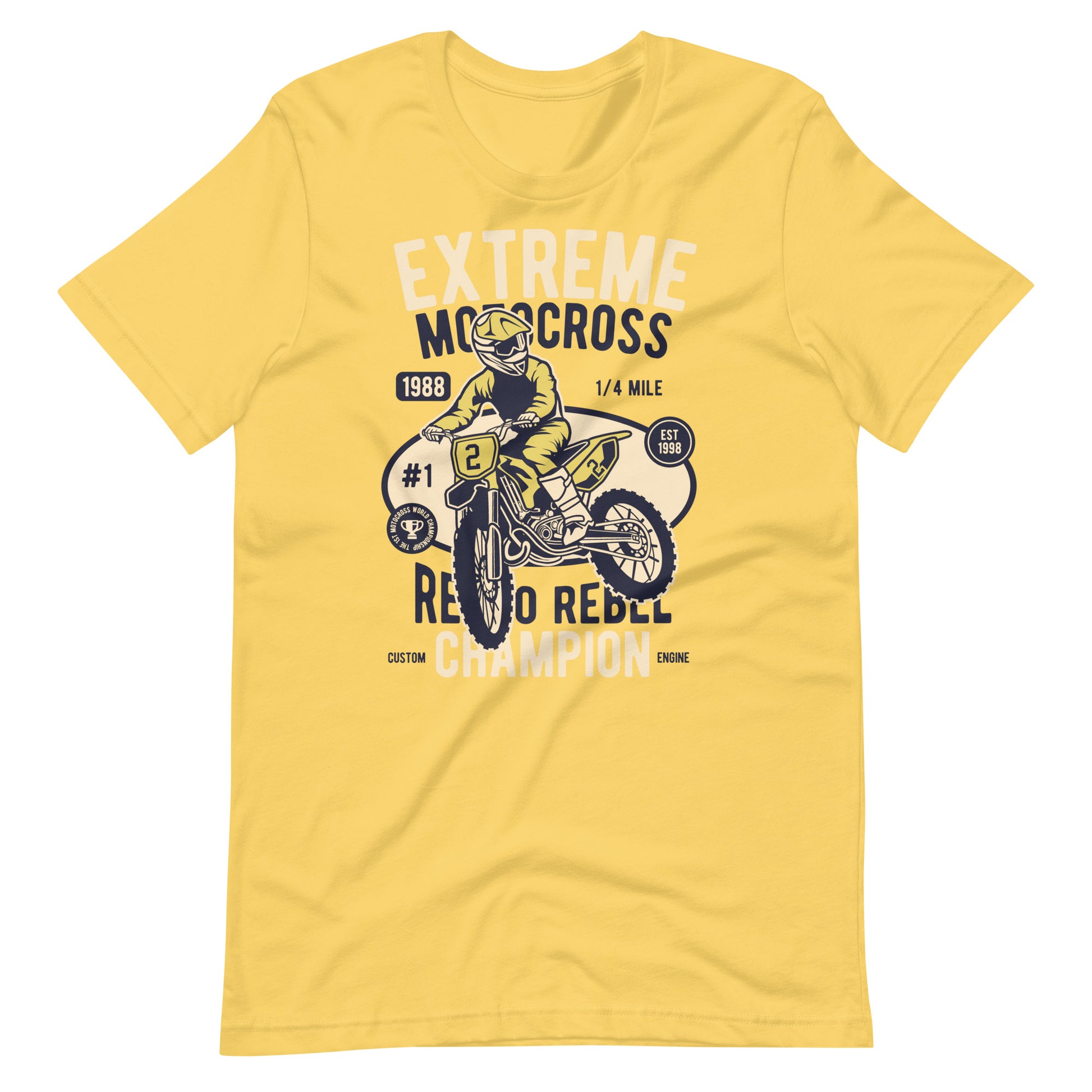 Printagon - Extreme Motocross Champion - T-shirt - Yellow / S