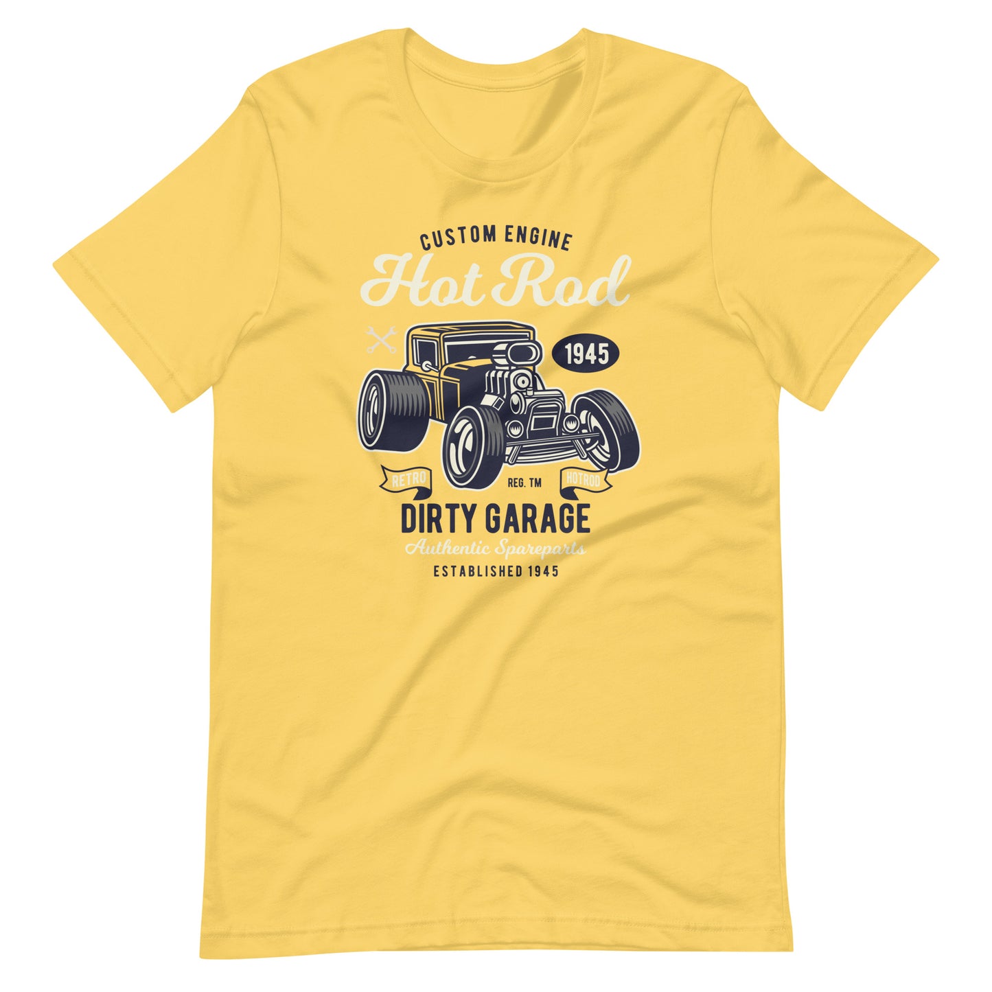 Printagon - Hot Rod Dirty Garage - T-shirt - Yellow / S