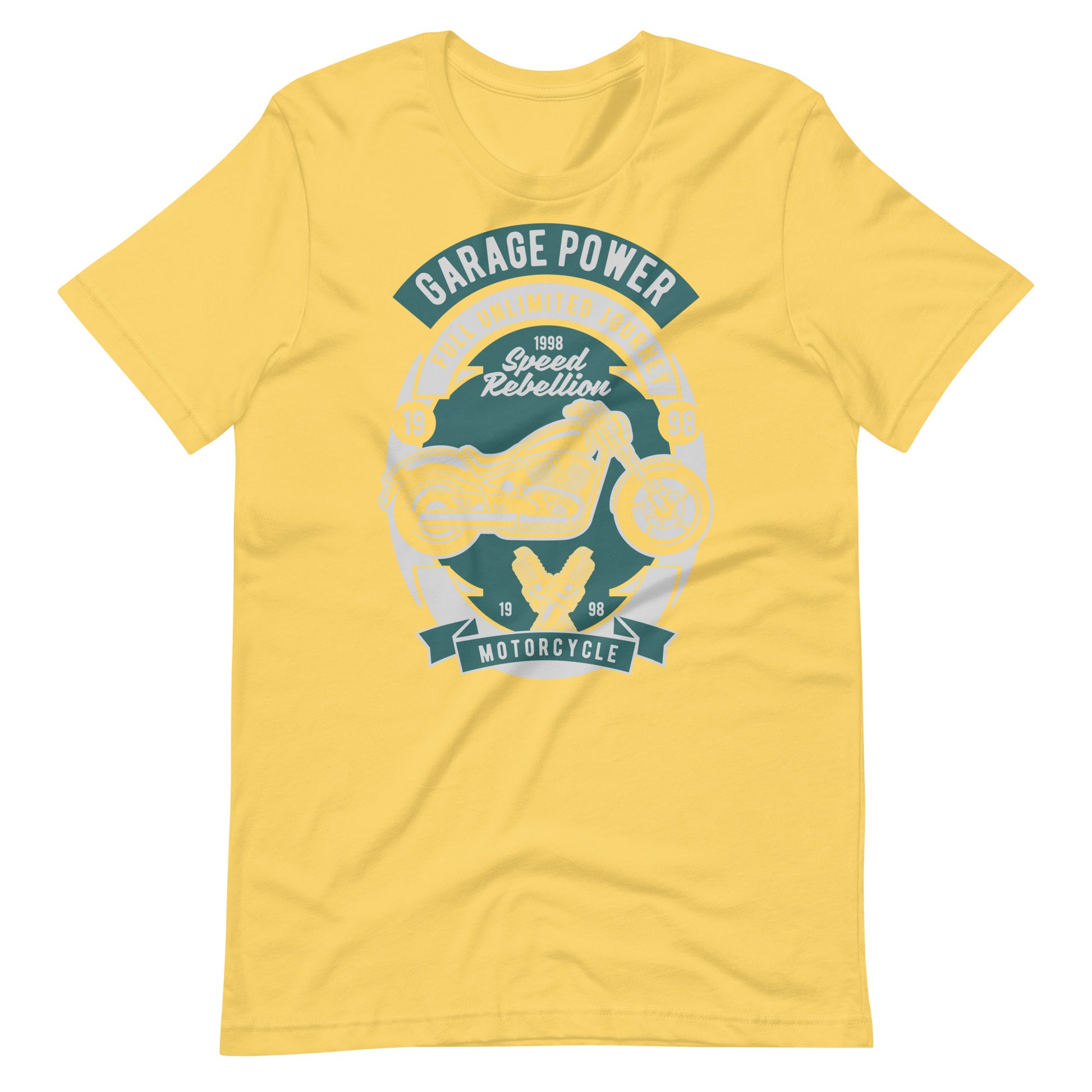 Printagon - Garage Power Motorcycle - T-shirt - Yellow / S