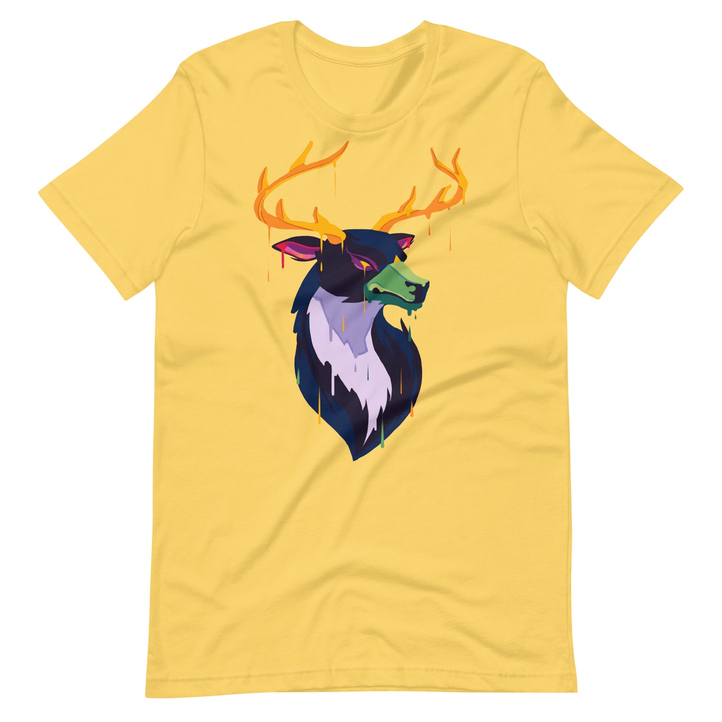 Printagon - Designious Stag - T-shirt - Yellow / S