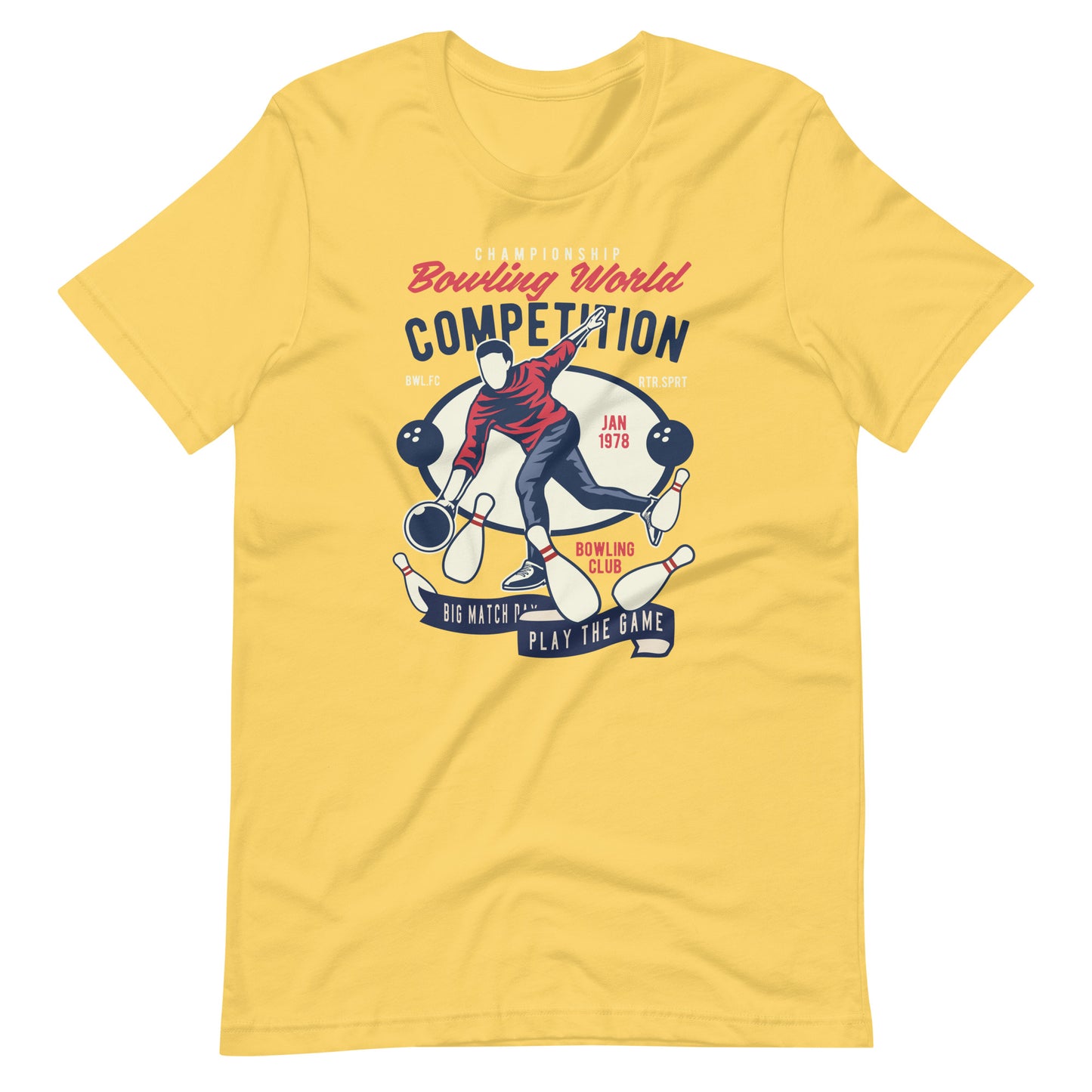 Printagon - Bowling world - Unisex T-shirt - Yellow / S