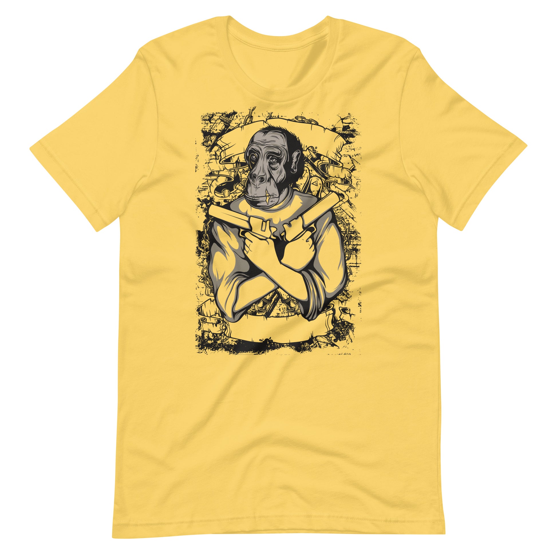 Printagon - Guns And Ape - T-shirt - Yellow / S