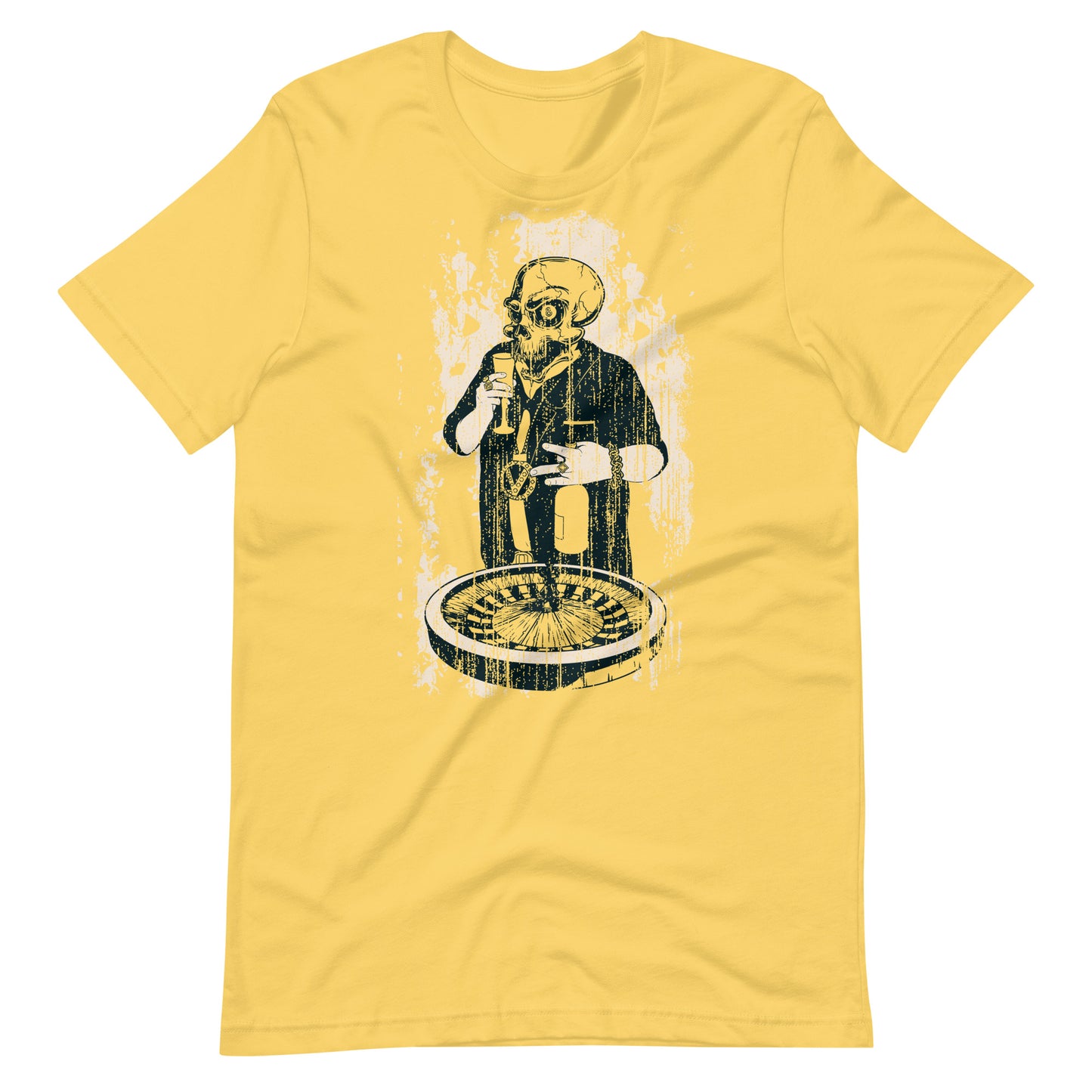 Printagon - Drinking Skull - T-shirt - Yellow / S