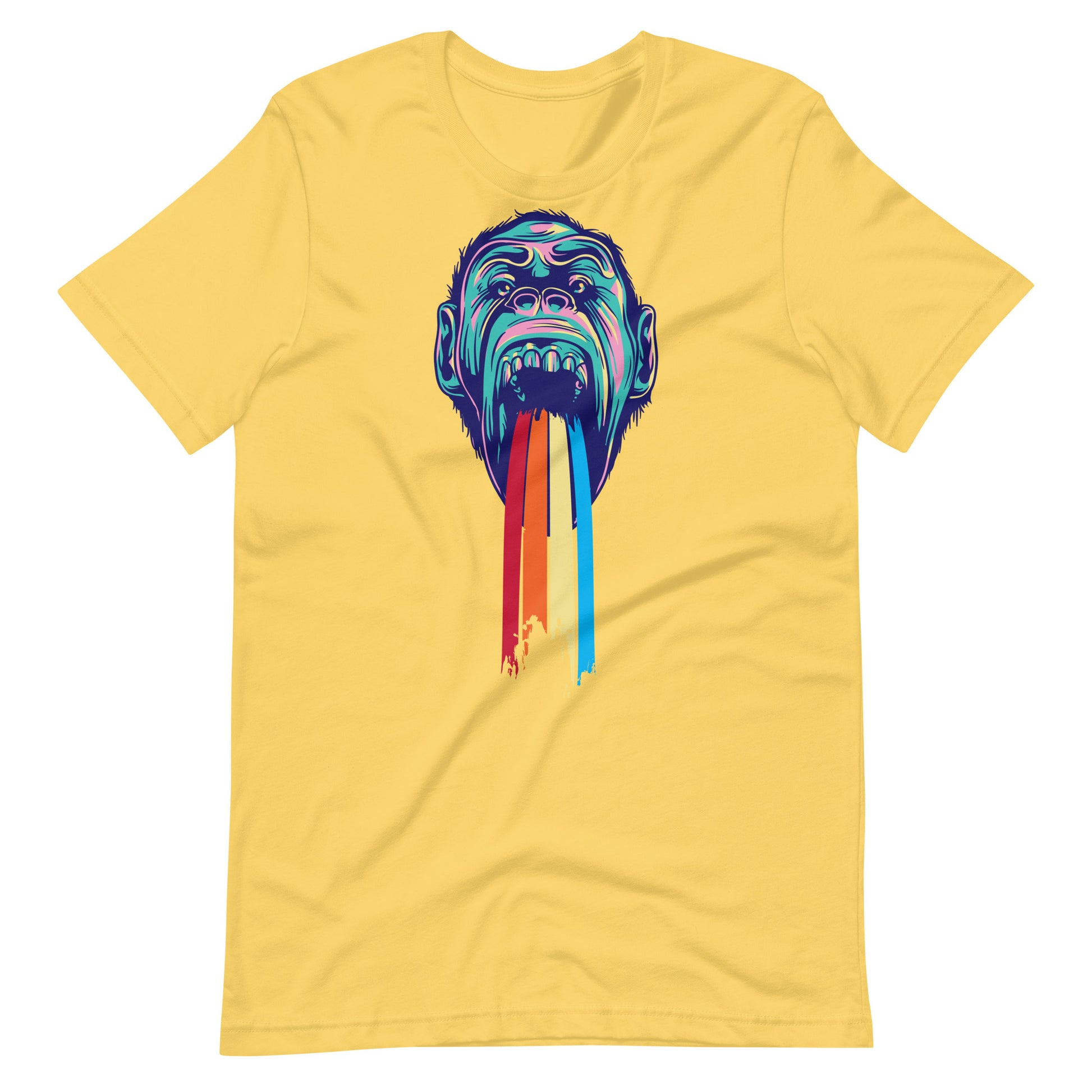 Printagon - Monkey Screams - Unisex T-shirt - Yellow / S