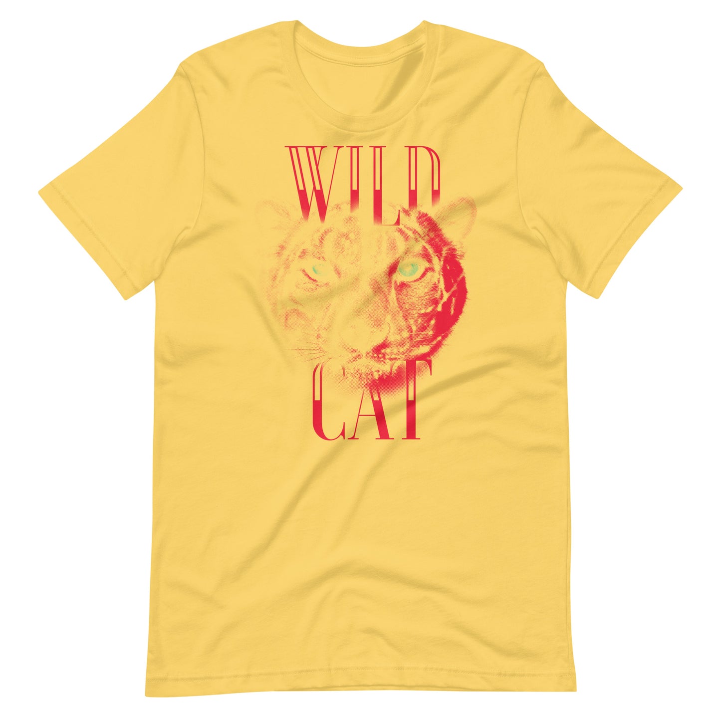 Printagon - Wild Cat - Unisex T-shirt - Yellow / S