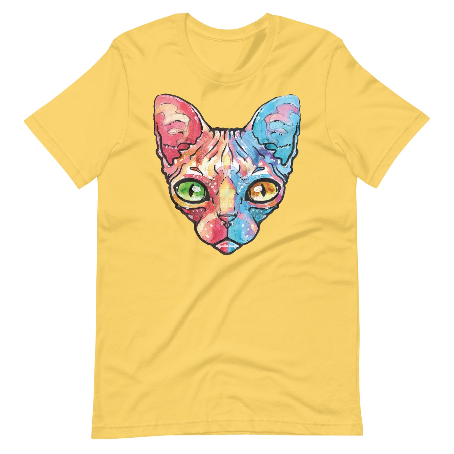 Printagon - Sphynx Cat - Unisex T-shirt - Yellow / S