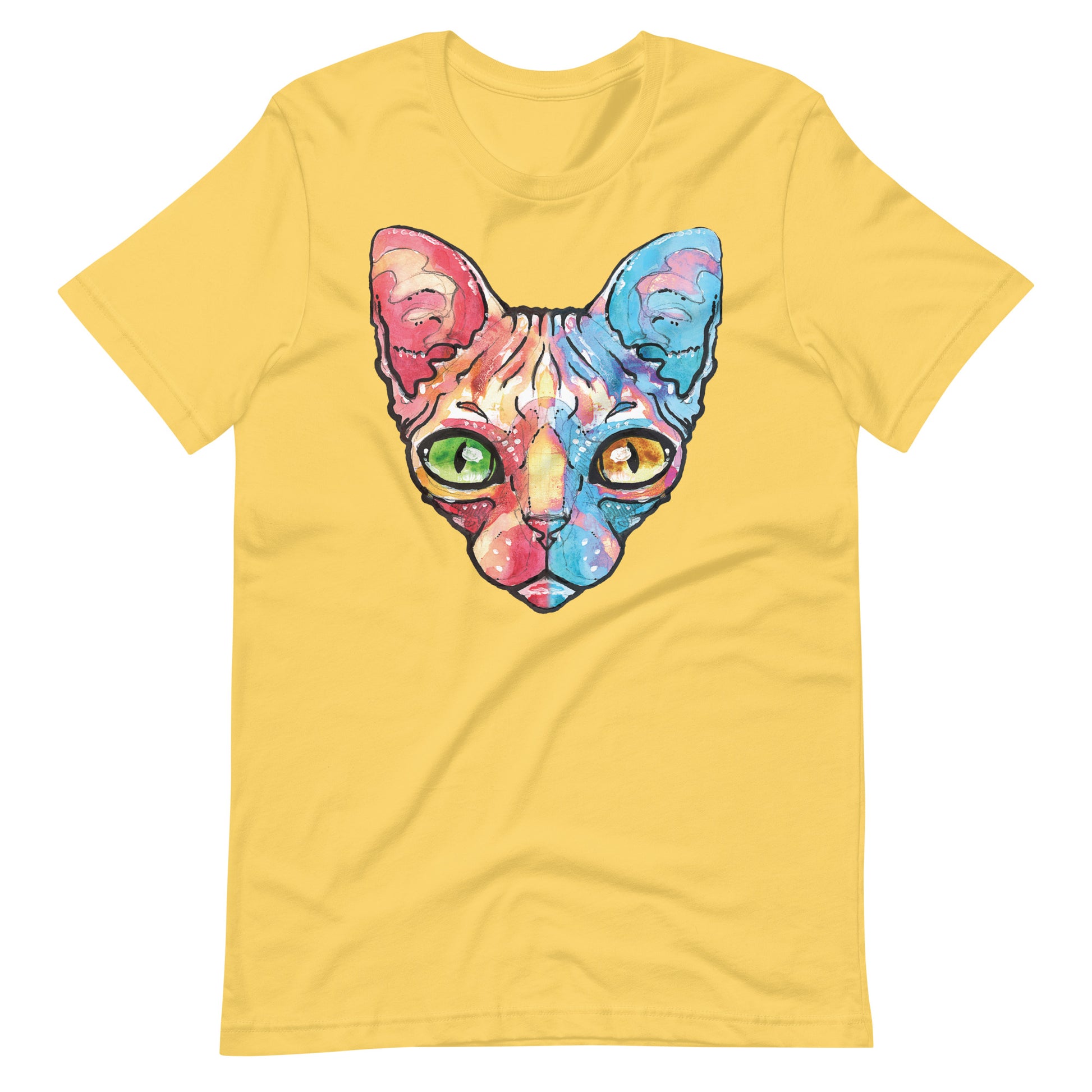 Printagon - Sphynx Cat - Unisex T-shirt - Yellow / S