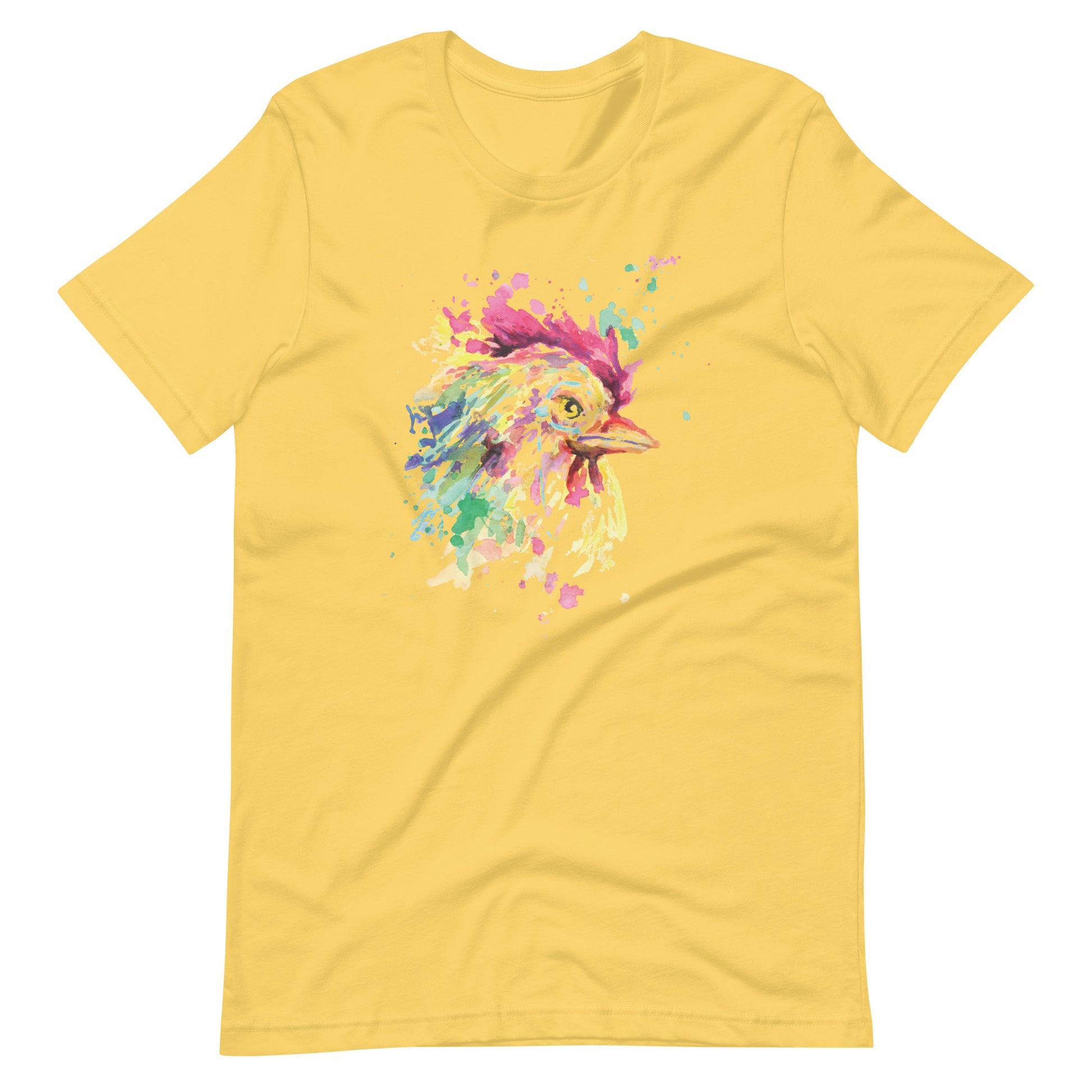 Printagon - Colorful Chicken - T-shirt - Yellow / S