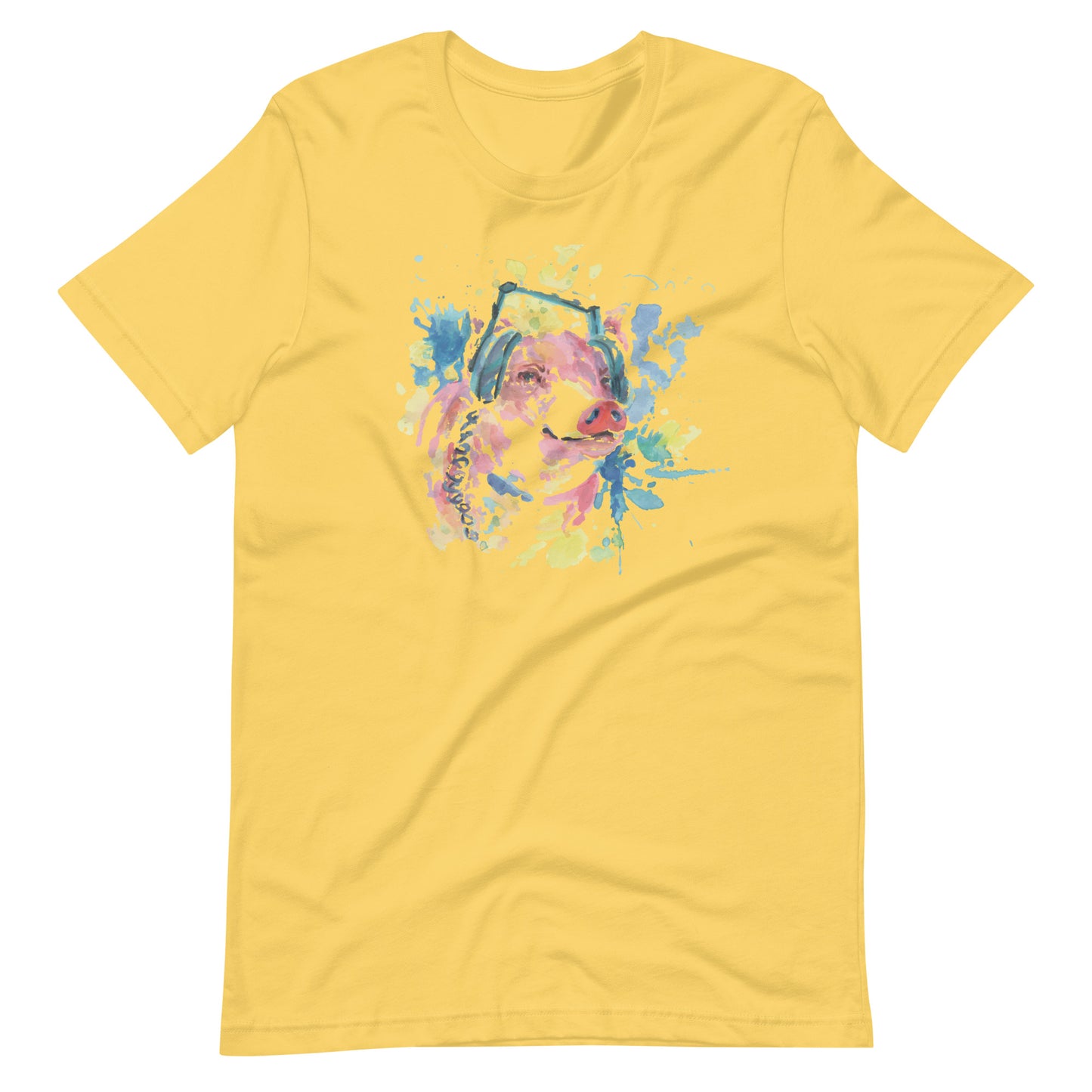 Printagon - Cute Pig - T-shirt - Yellow / S